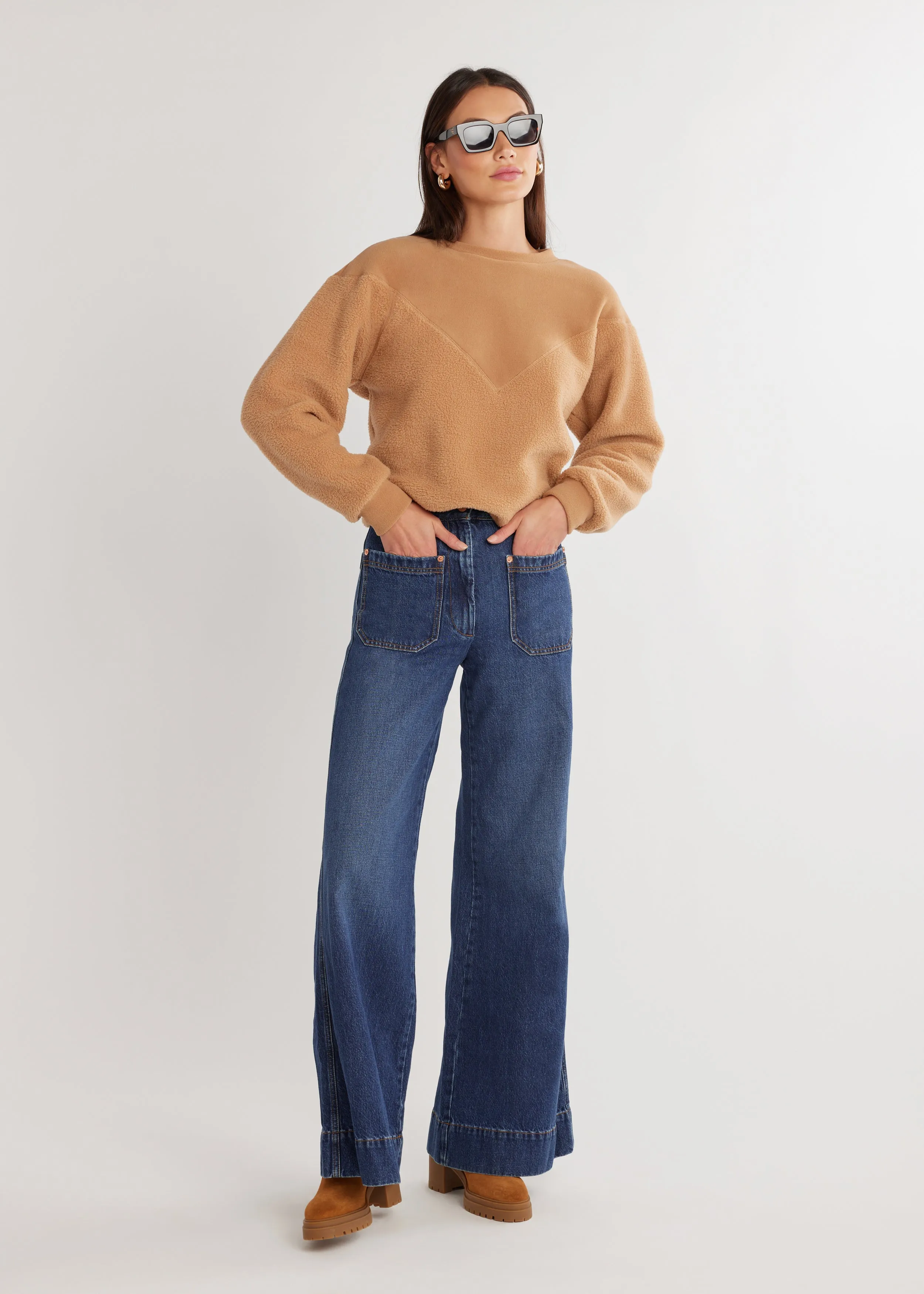 Saratoga Pullover in Sherpa Fleece (Camel) sold by Dudley Stephens product image thumbnail 4