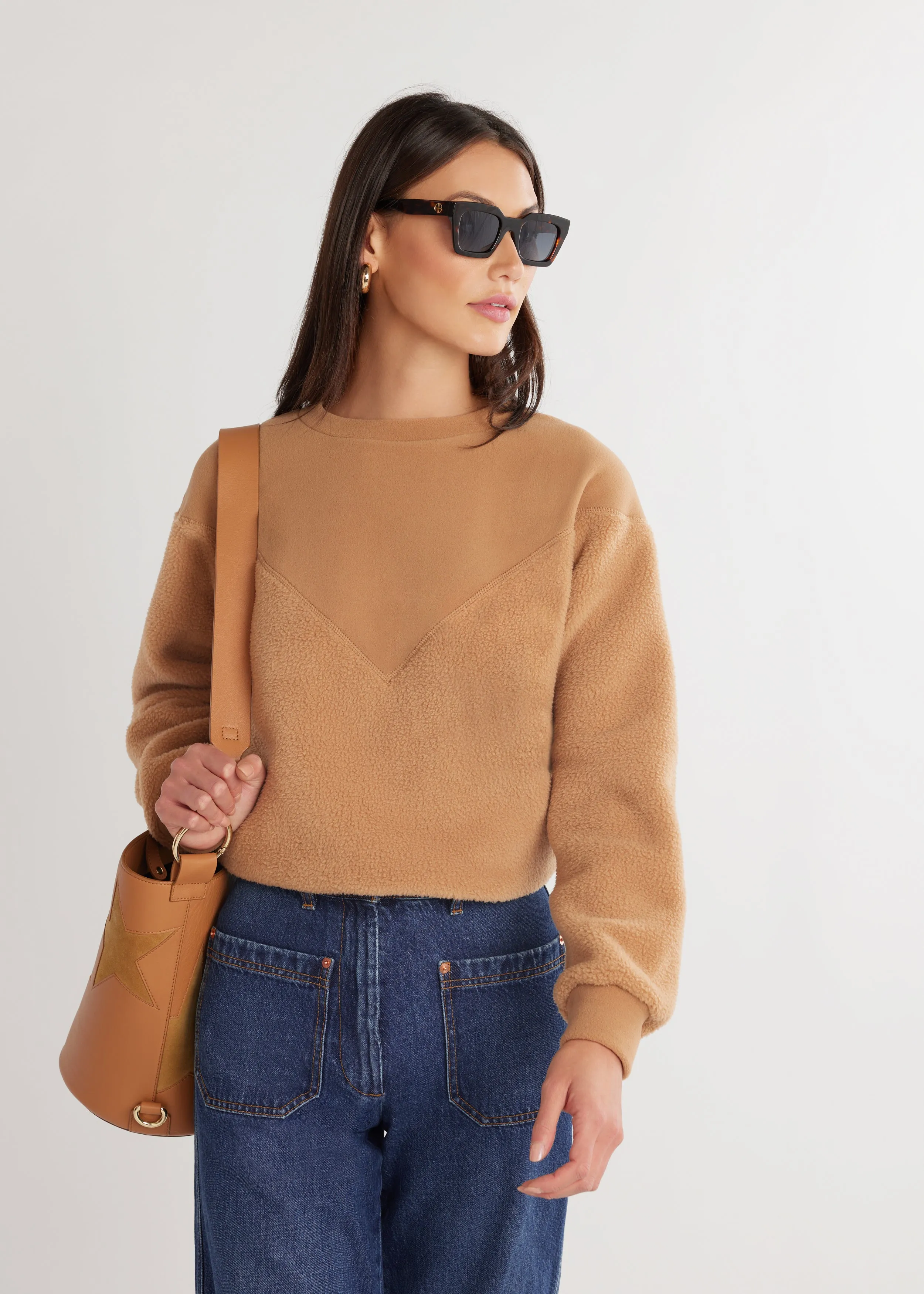 Saratoga Pullover in Sherpa Fleece (Camel) sold by Dudley Stephens product image thumbnail 5