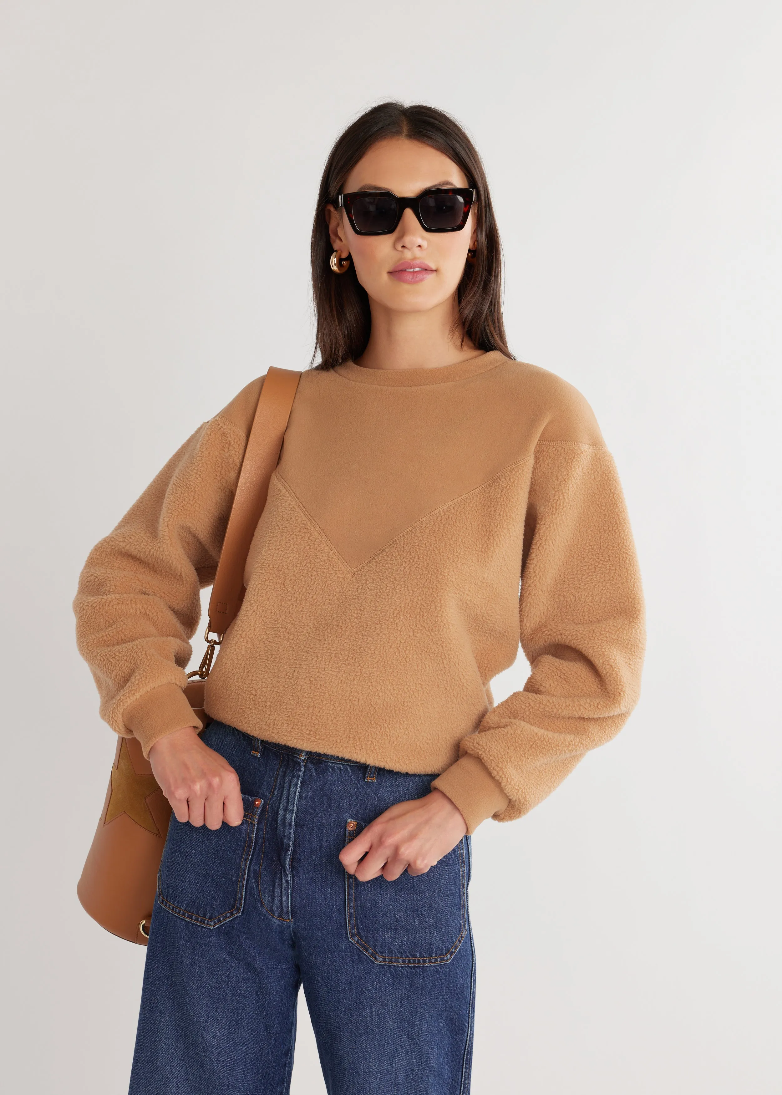 Saratoga Pullover in Sherpa Fleece (Camel) sold by Dudley Stephens product image thumbnail 3