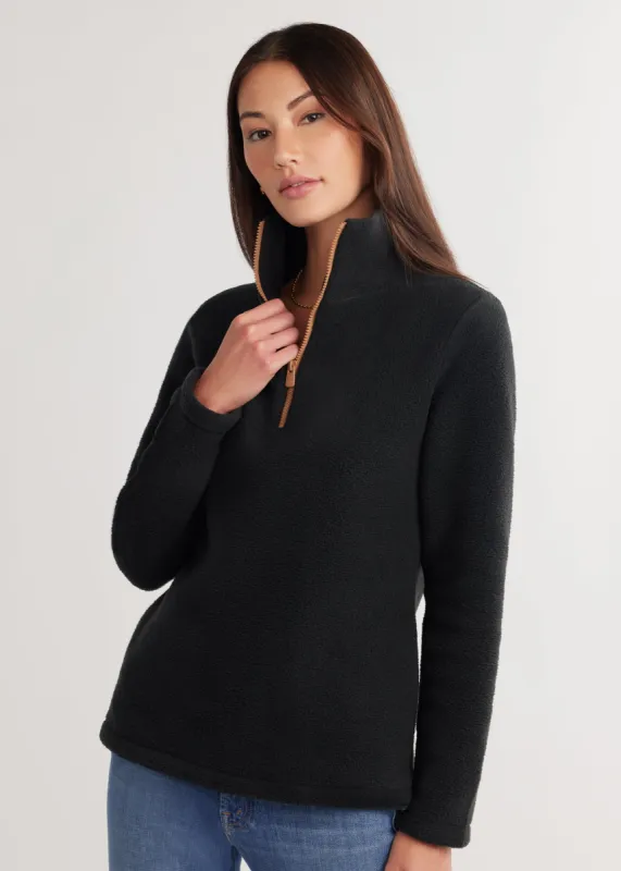 Kaki Pullover in Sherpa Fleece (Black) sold by Dudley Stephens