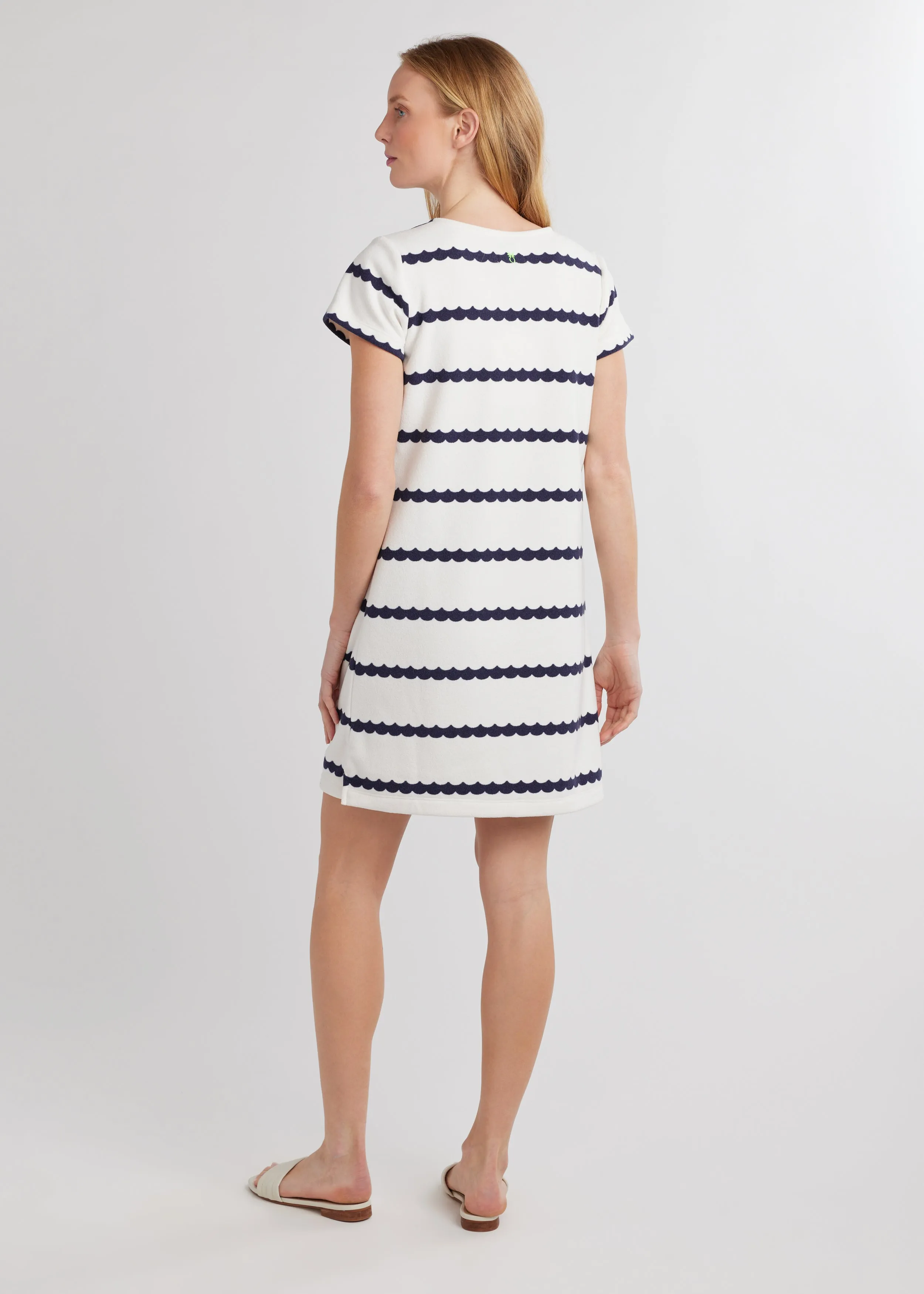 Seabreeze Dress in Terry Fleece (Navy Scallop Stripe) sold by Dudley Stephens product image thumbnail 3
