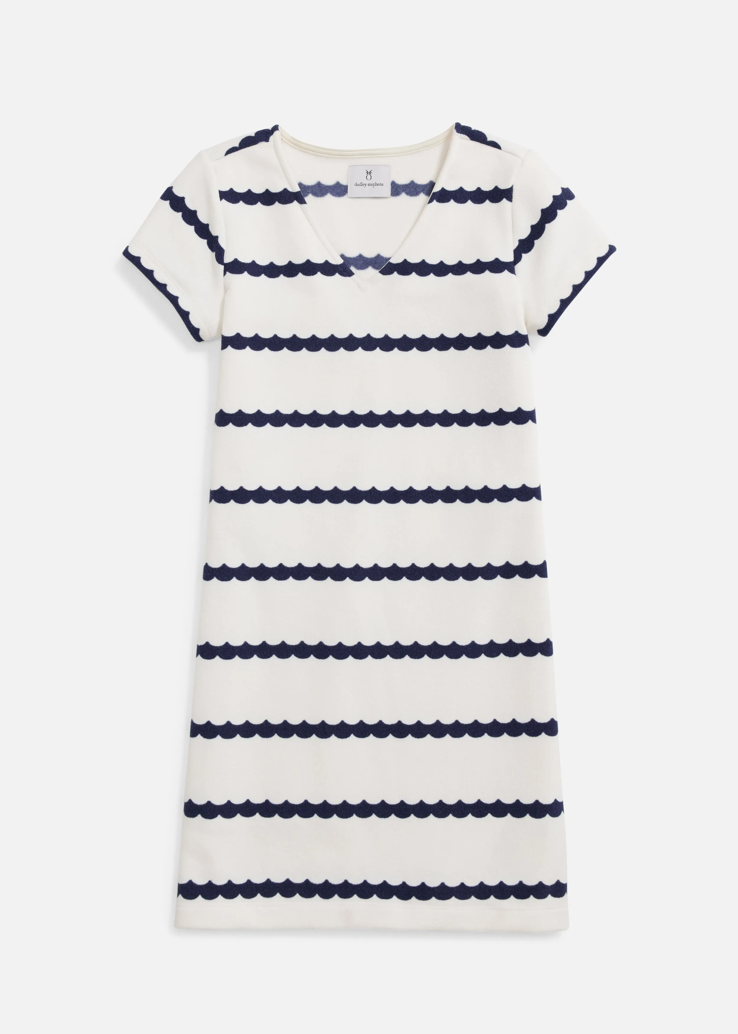 Seabreeze Dress in Terry Fleece (Navy Scallop Stripe) sold by Dudley Stephens product image thumbnail 4