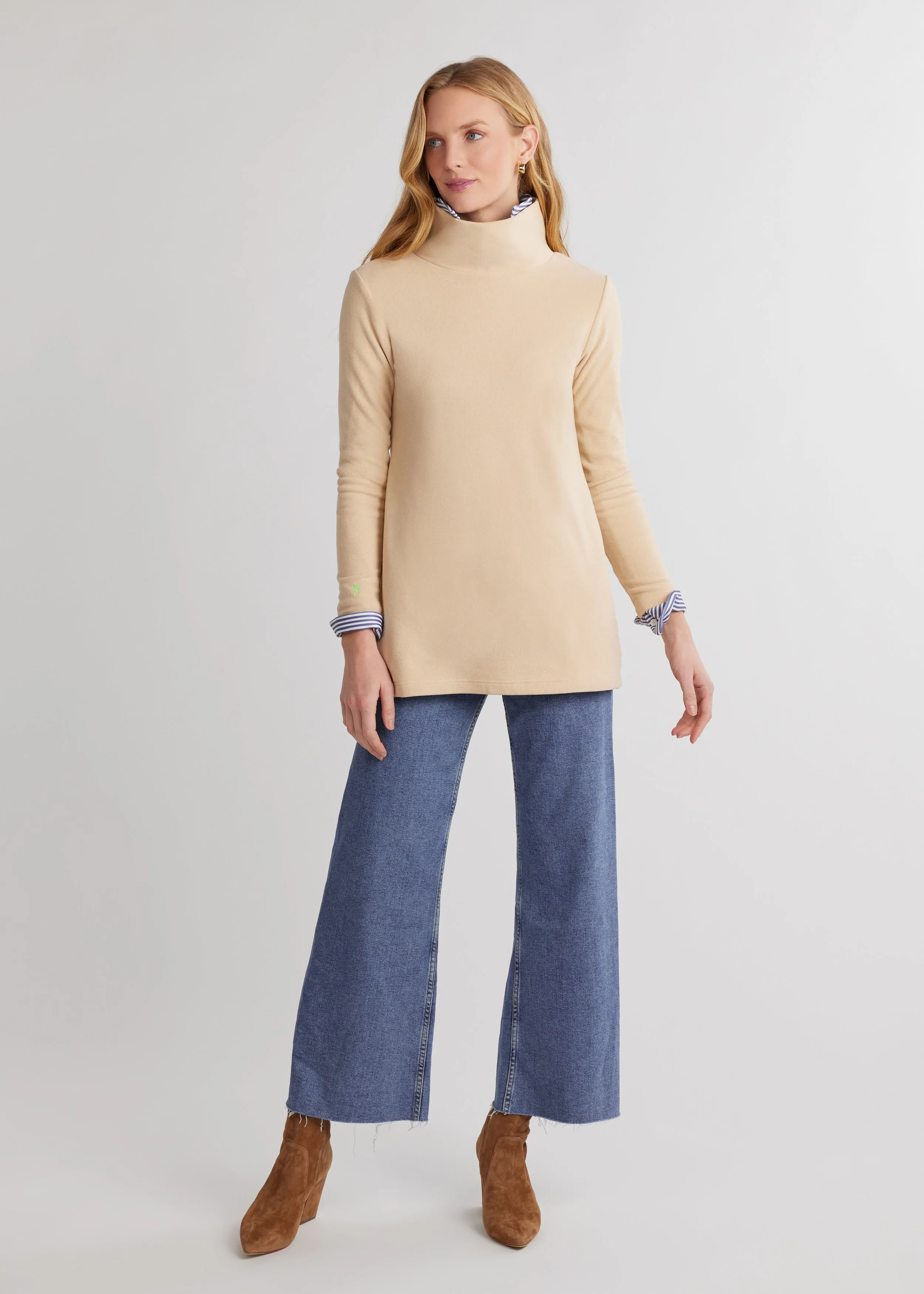 Cobble Hill Turtleneck in Terry Fleece (Natural Blush) sold by Dudley Stephens product image thumbnail 2