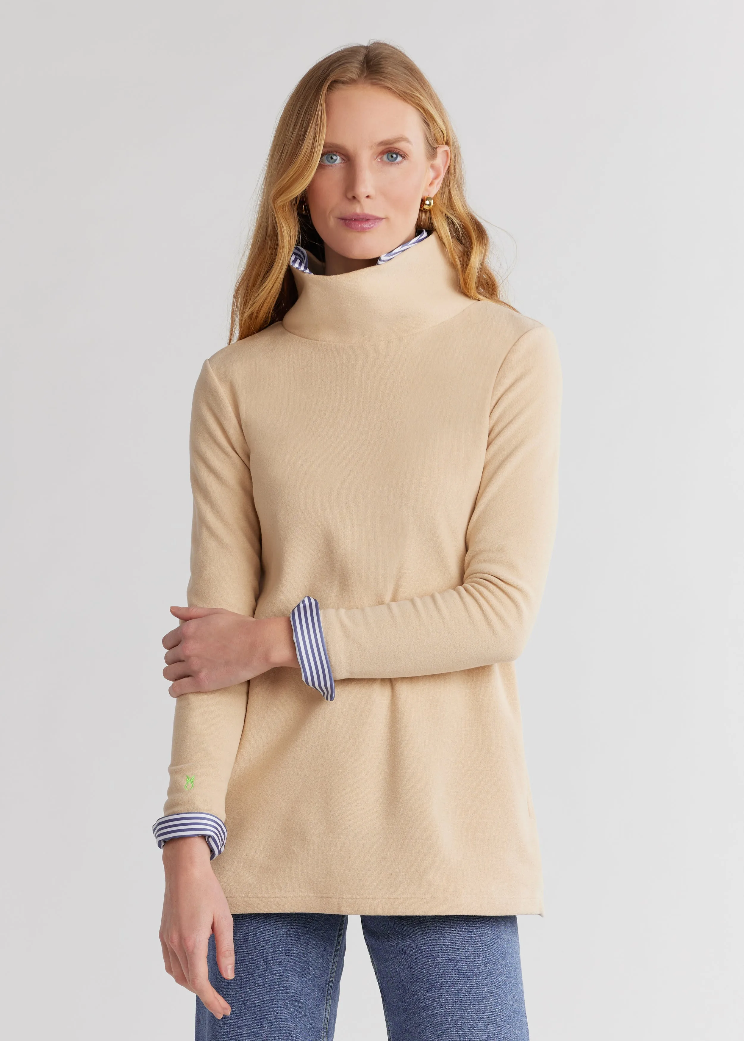 Cobble Hill Turtleneck in Terry Fleece (Natural Blush) sold by Dudley Stephens