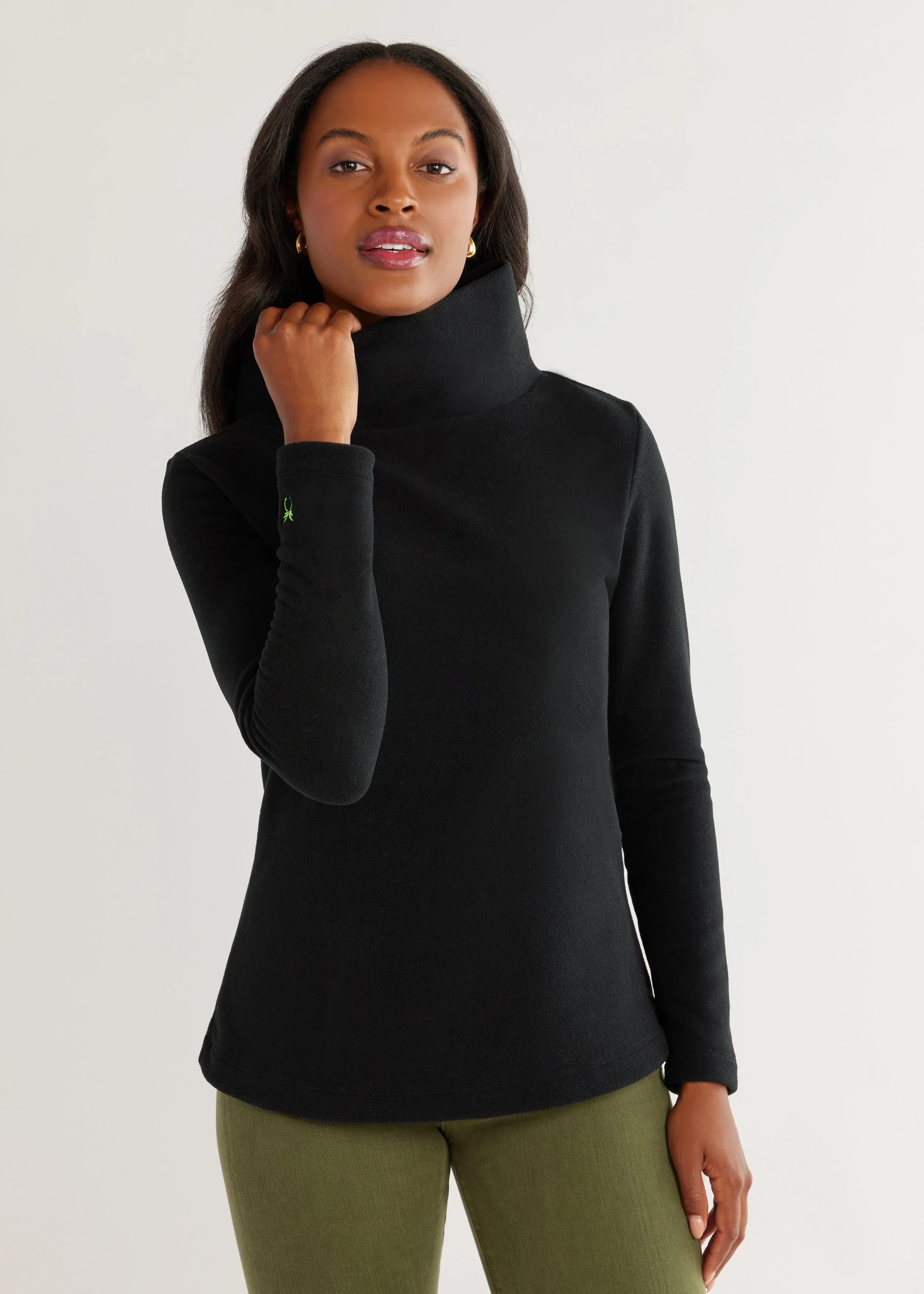 Greenpoint Turtleneck in Vello Fleece (Black) sold by Dudley Stephens