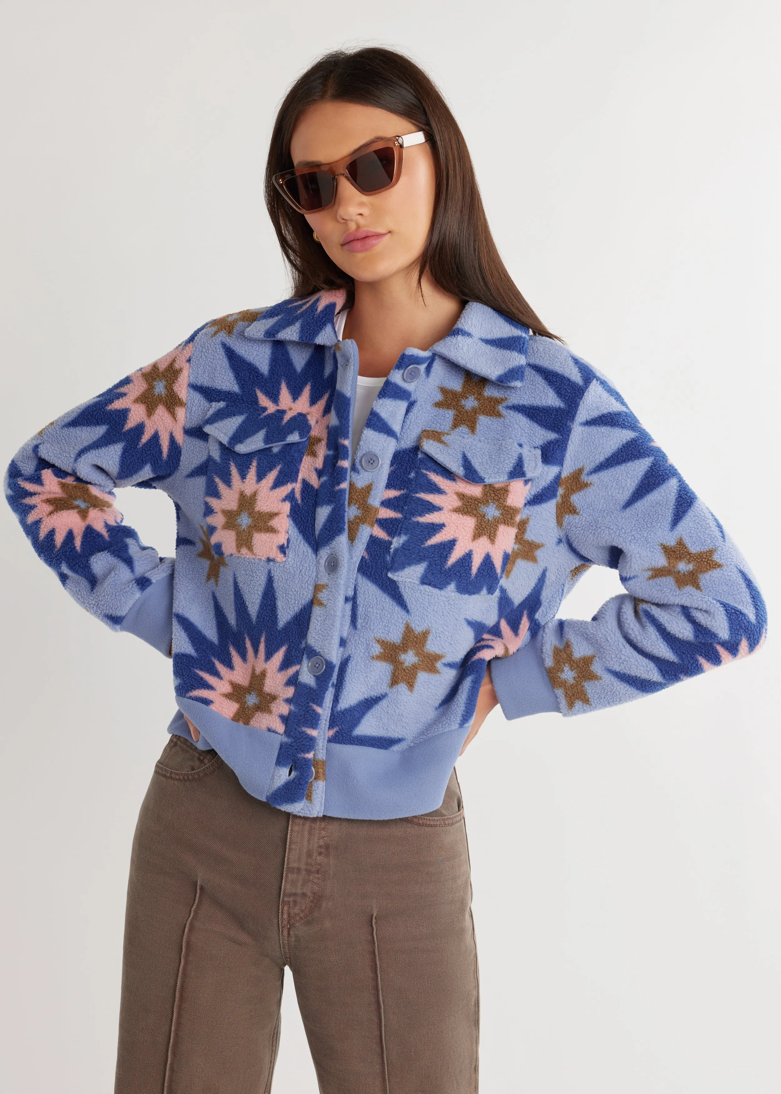 Kentfield Jacket in Sherpa Fleece (Americana Patchwork) sold by Dudley Stephens product image thumbnail 4