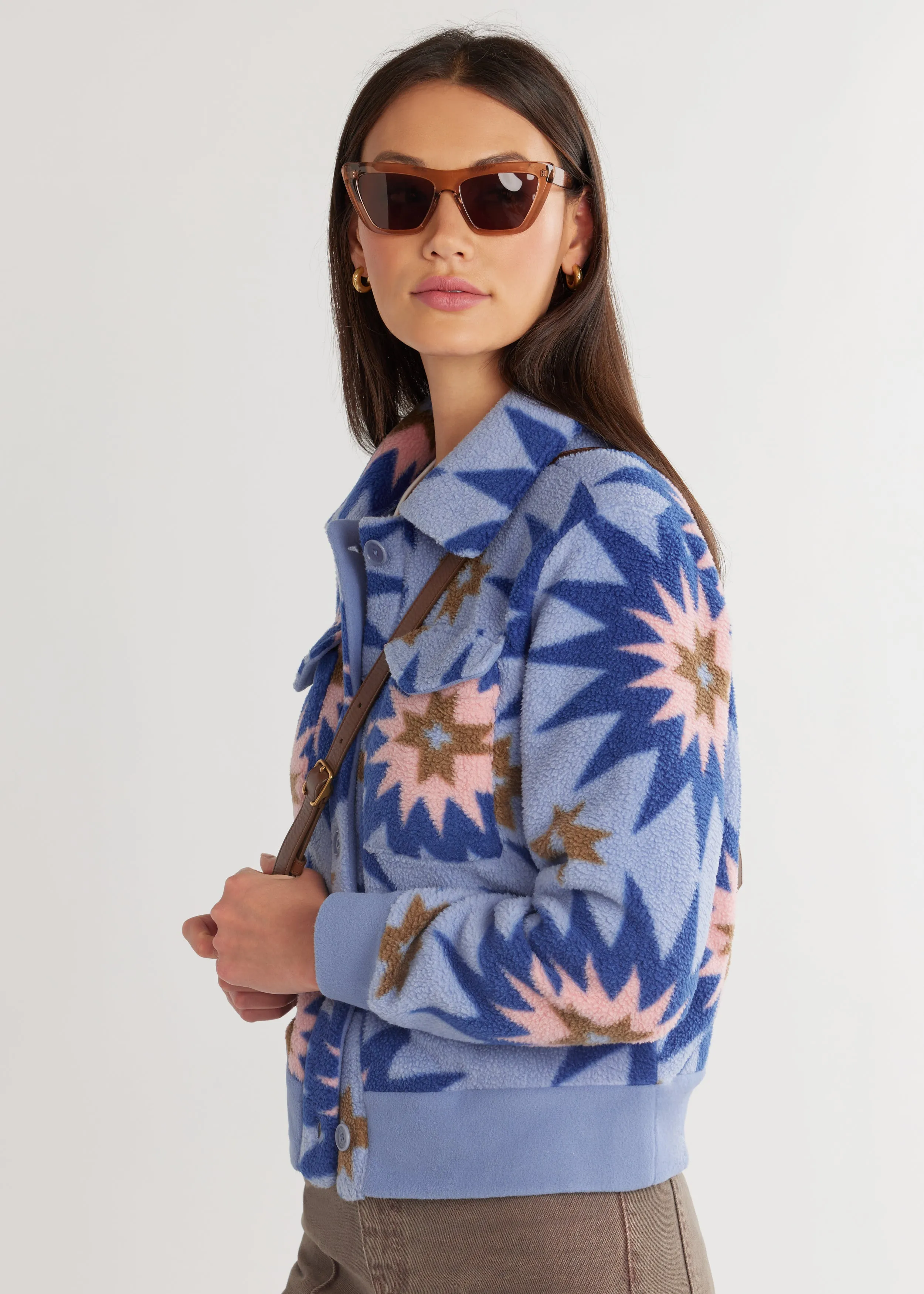 Kentfield Jacket in Sherpa Fleece (Americana Patchwork) sold by Dudley Stephens product image thumbnail 3