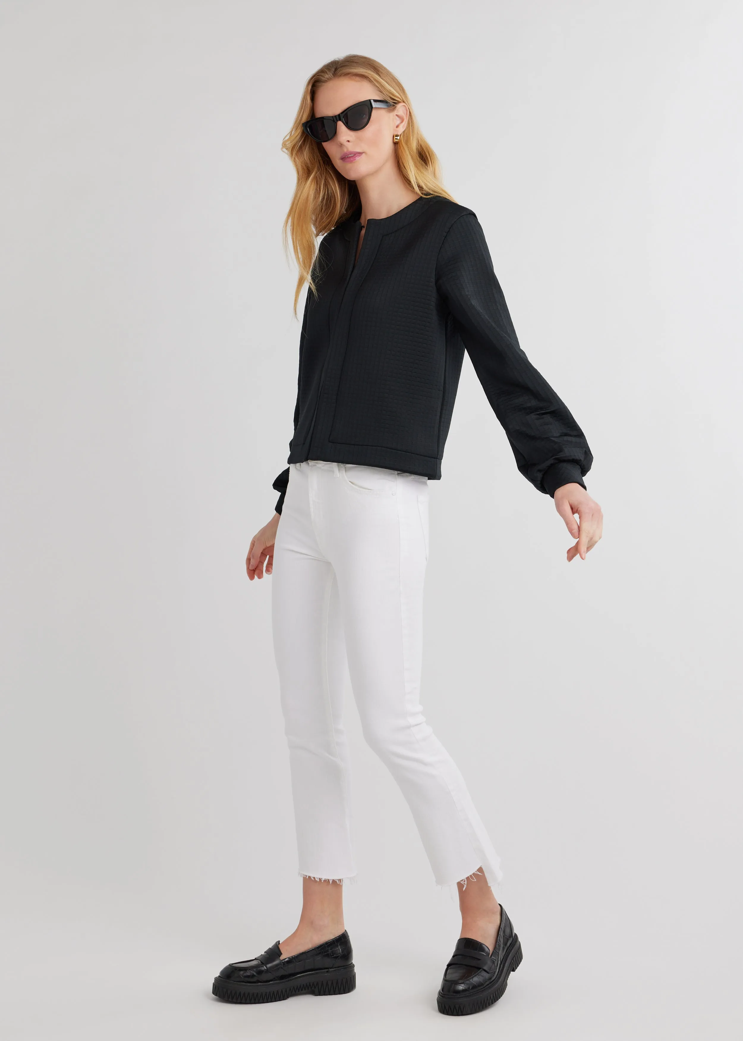 Haverhill Cardigan in Waffle (Black) sold by Dudley Stephens product image thumbnail 3