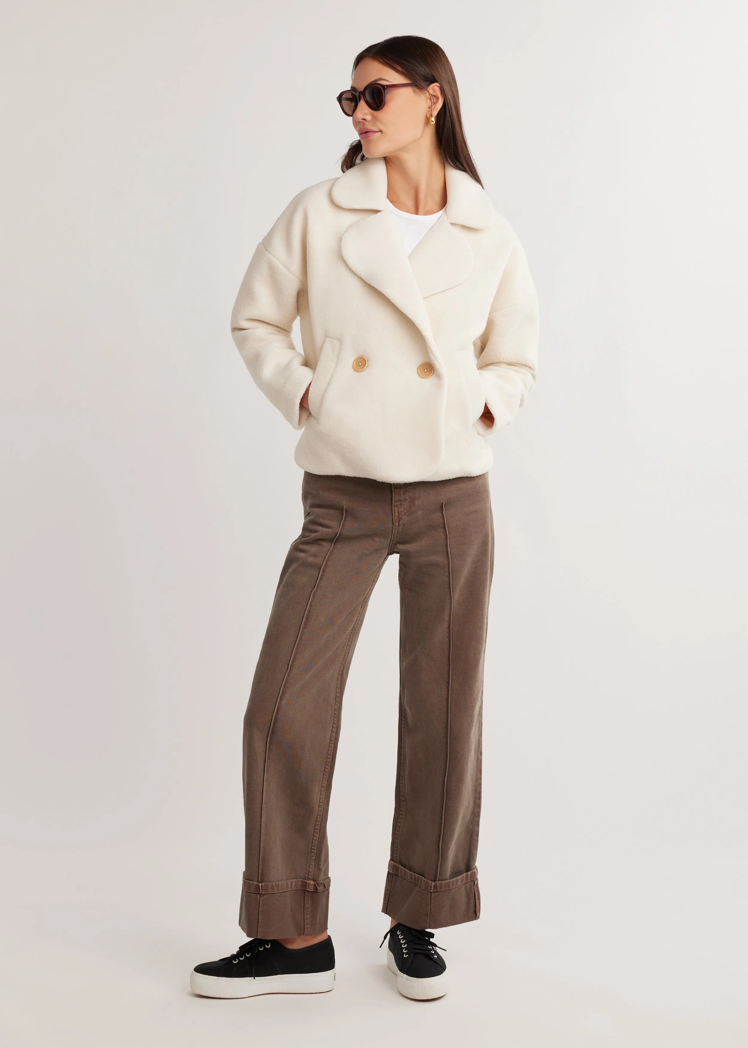 Chalet Coat in Sherpa Fleece (Cream) sold by Dudley Stephens product image thumbnail 2