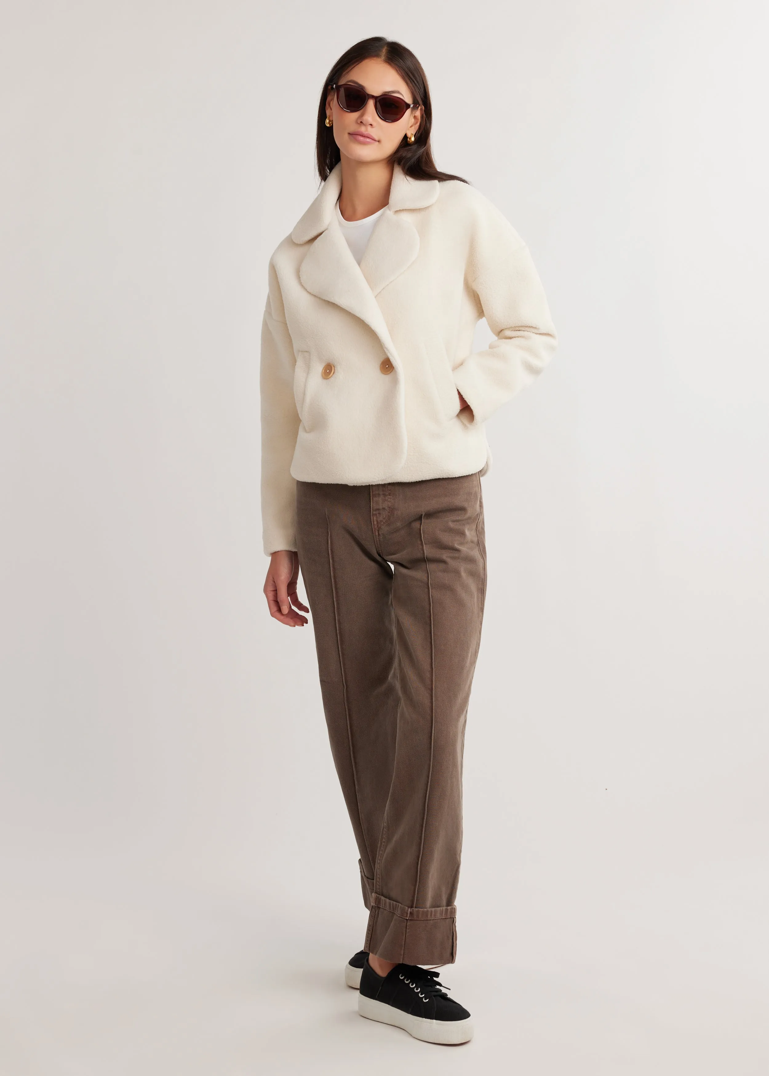 Chalet Coat in Sherpa Fleece (Cream) sold by Dudley Stephens product image thumbnail 3