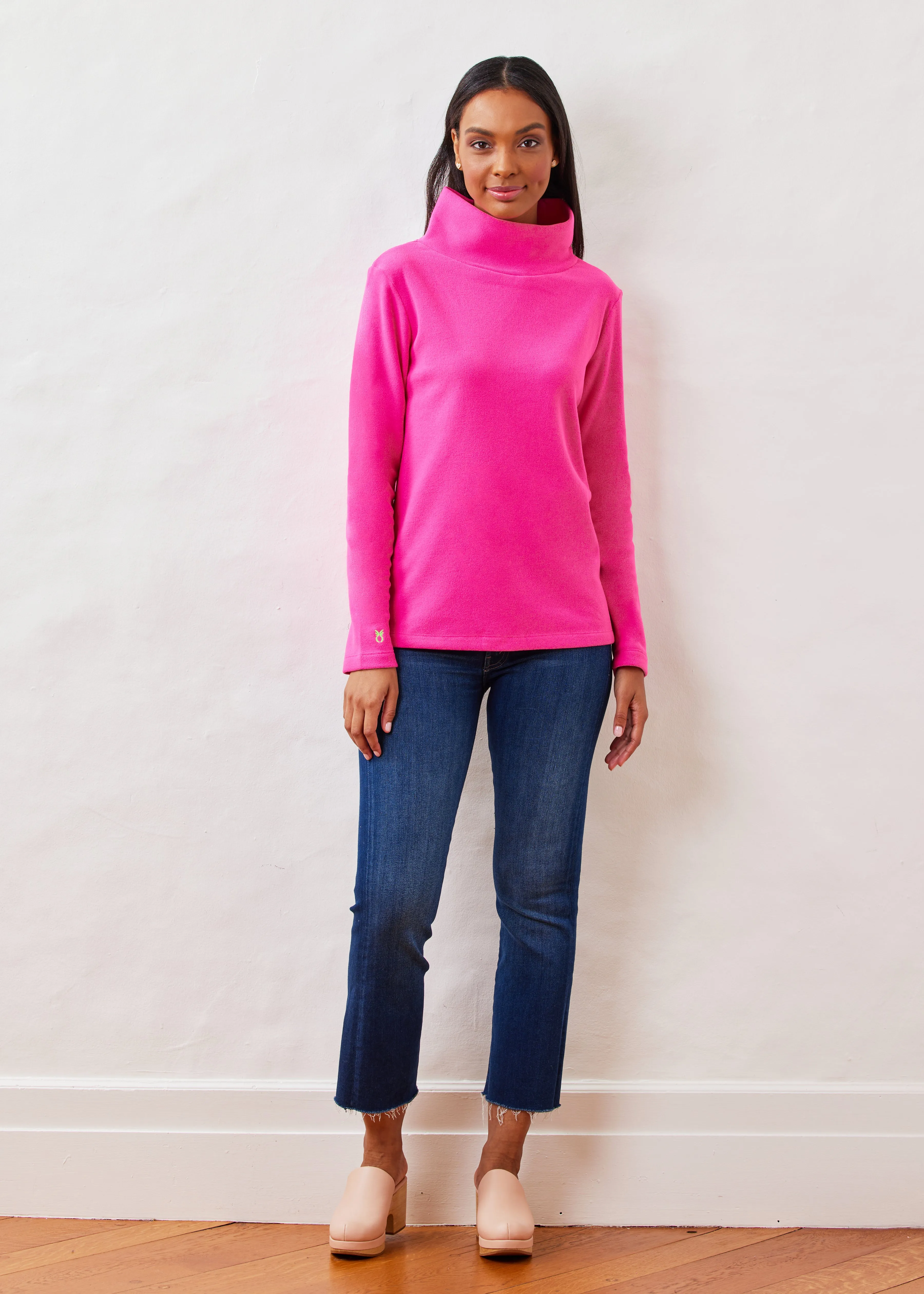 Greenpoint Turtleneck in Terry Fleece (Bubble Gum Pink) sold by Dudley Stephens product image thumbnail 2