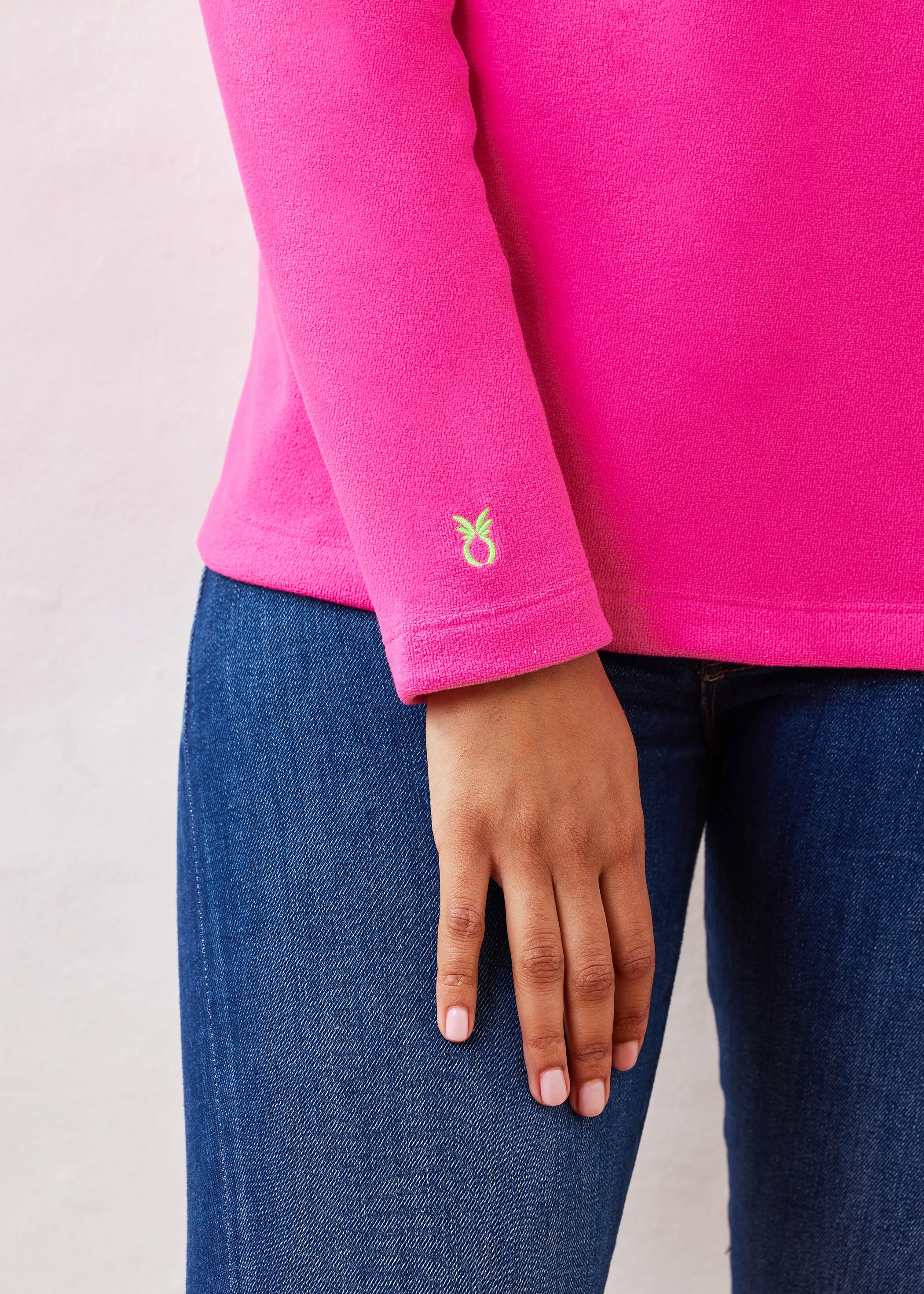 Greenpoint Turtleneck in Terry Fleece (Bubble Gum Pink) sold by Dudley Stephens product image thumbnail 4