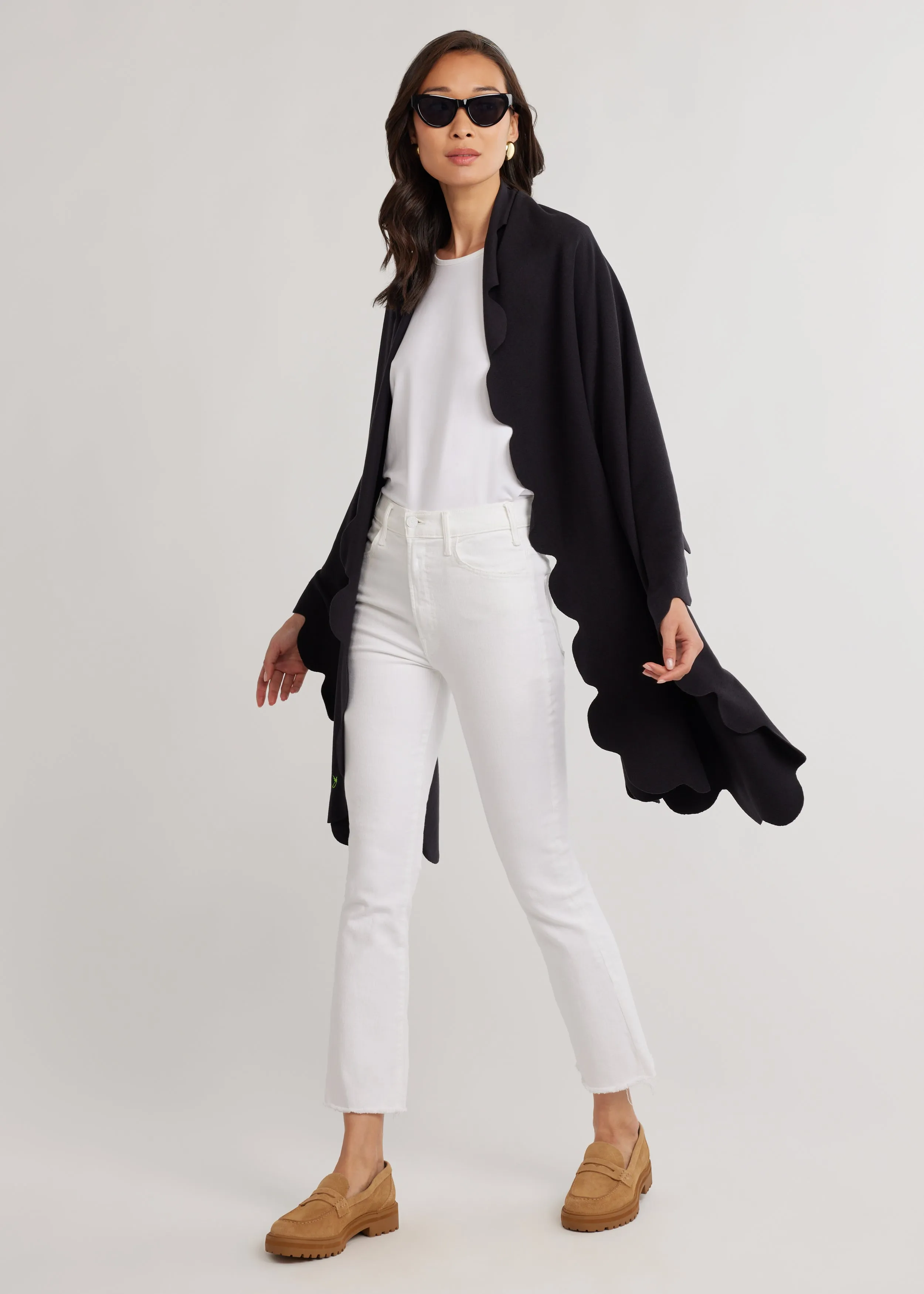 Five Mile River Scarf in Terry Fleece (Black) sold by Dudley Stephens