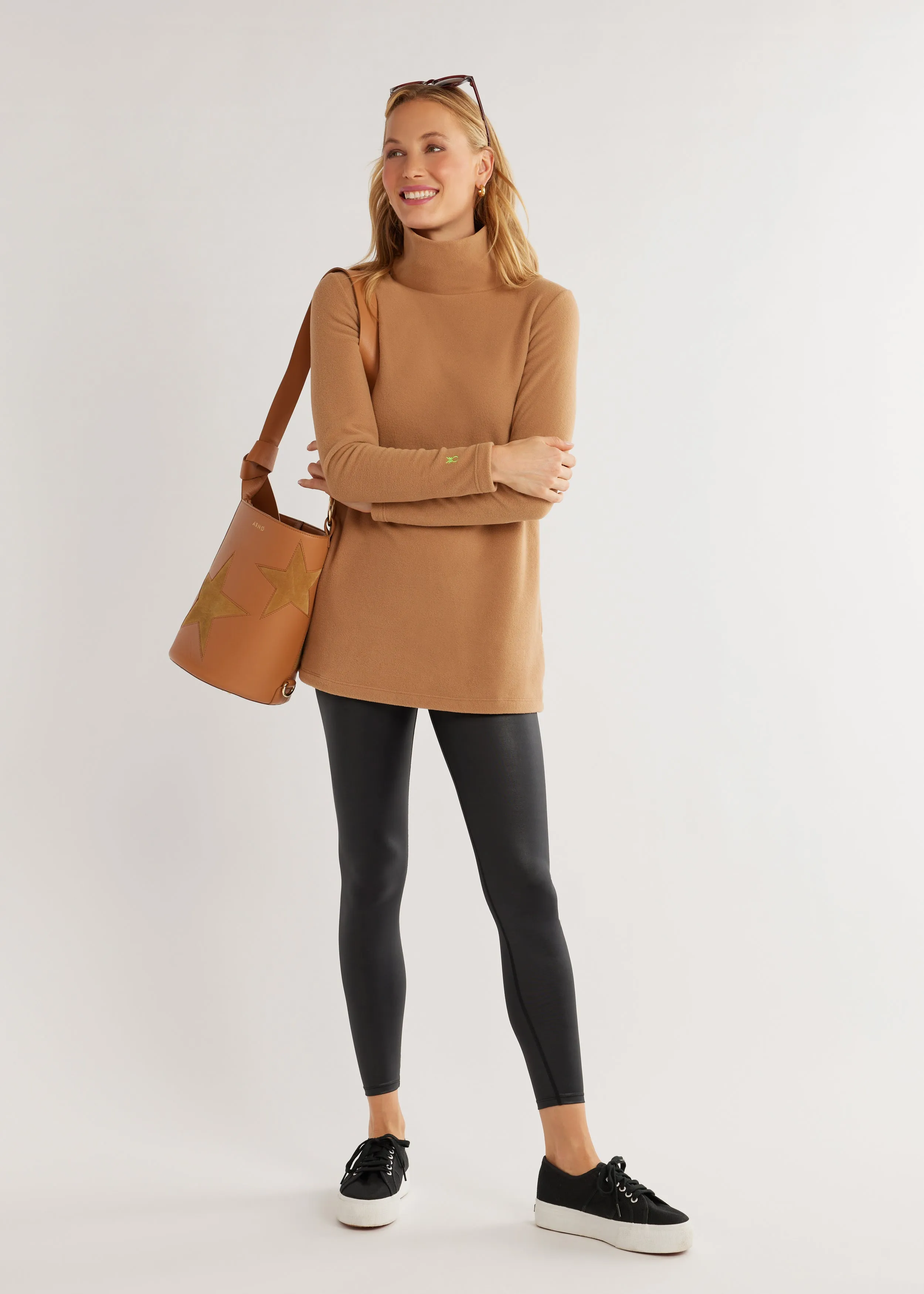 Cobble Hill Turtleneck in Vello Fleece (Camel) sold by Dudley Stephens product image thumbnail 2