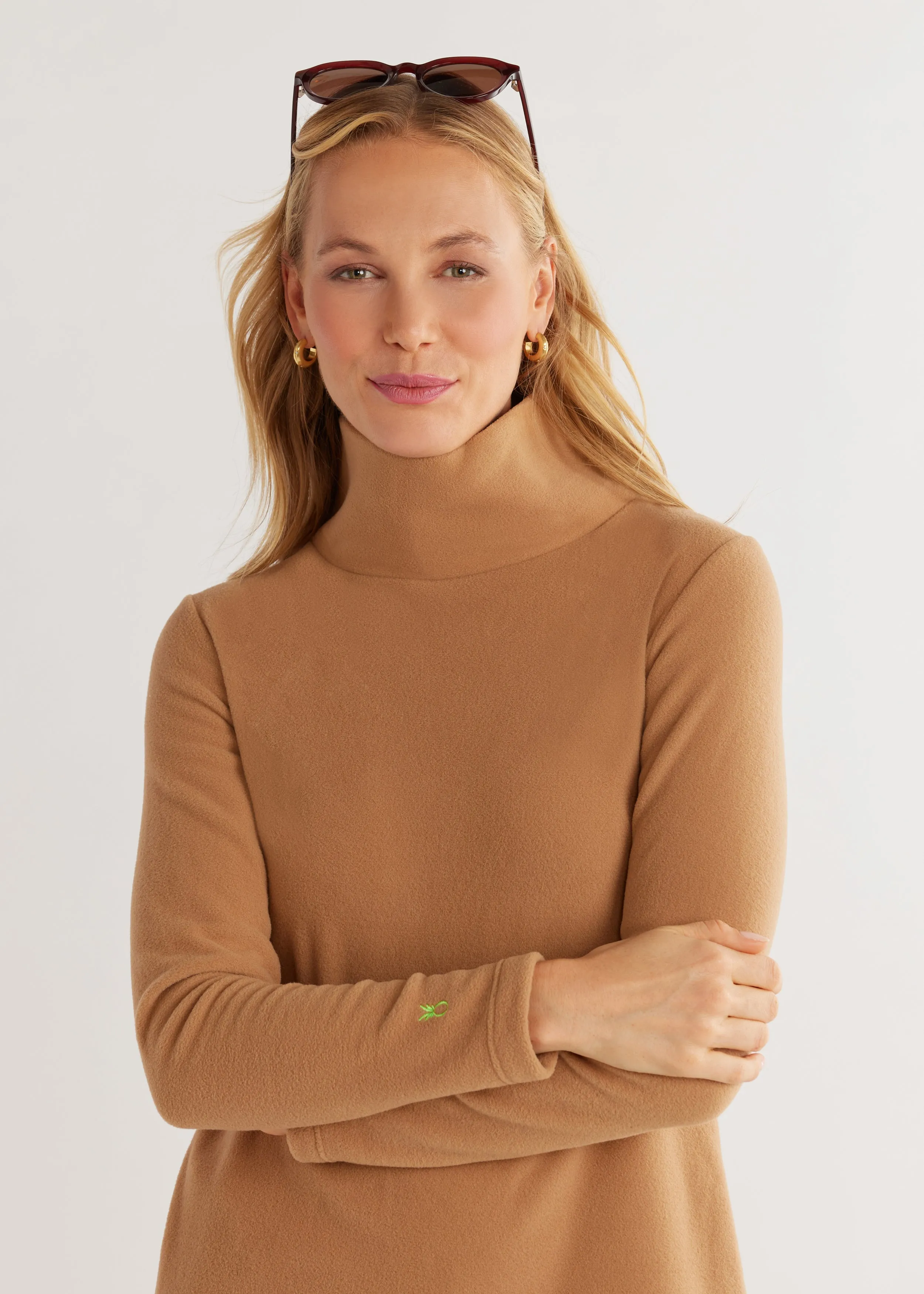 Cobble Hill Turtleneck in Vello Fleece (Camel) sold by Dudley Stephens product image thumbnail 3