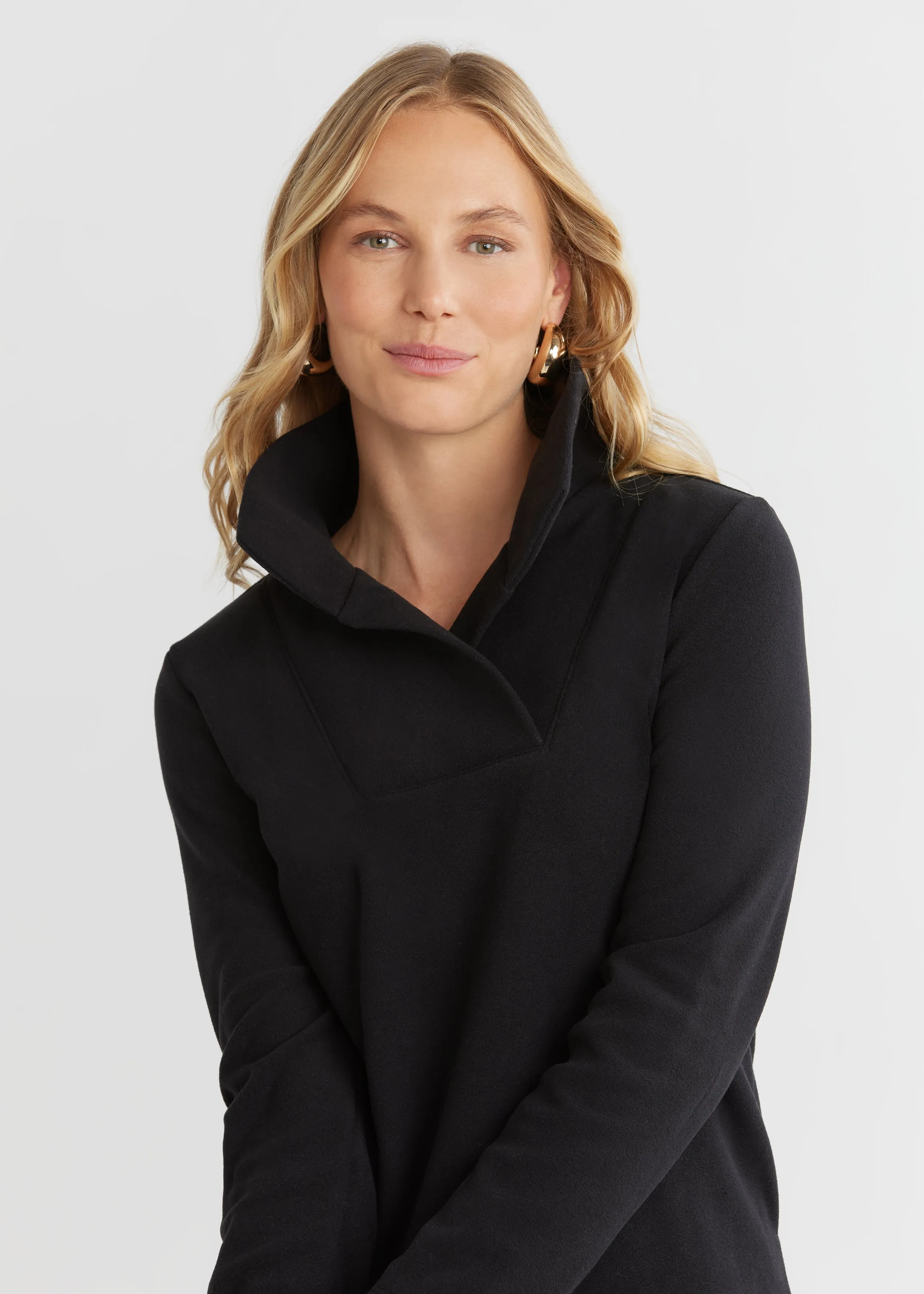 Sheffield Island Pullover in Terry Fleece (Black) sold by Dudley Stephens