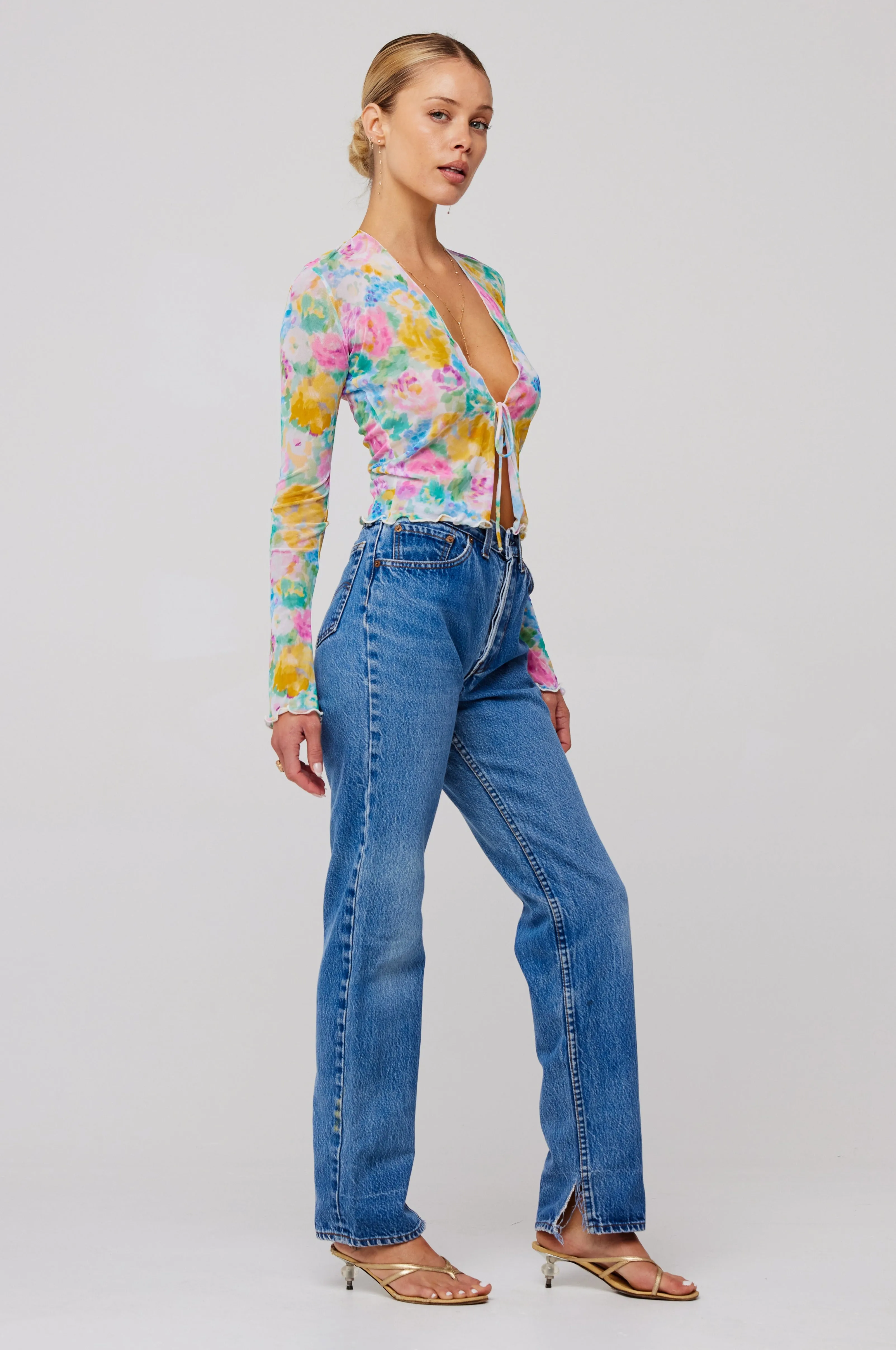 Aliyah Mesh Top in Canvas sold by RESA product image thumbnail 3