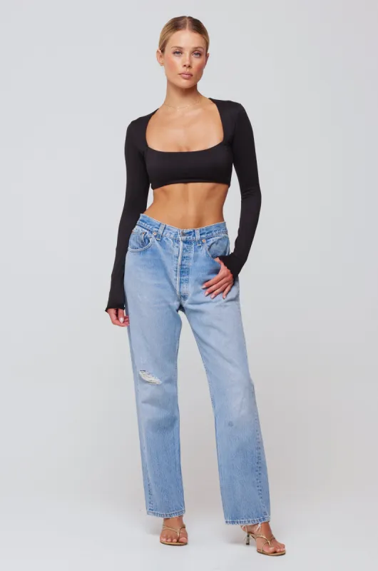 Emily Top Second Skin in Black sold by RESA