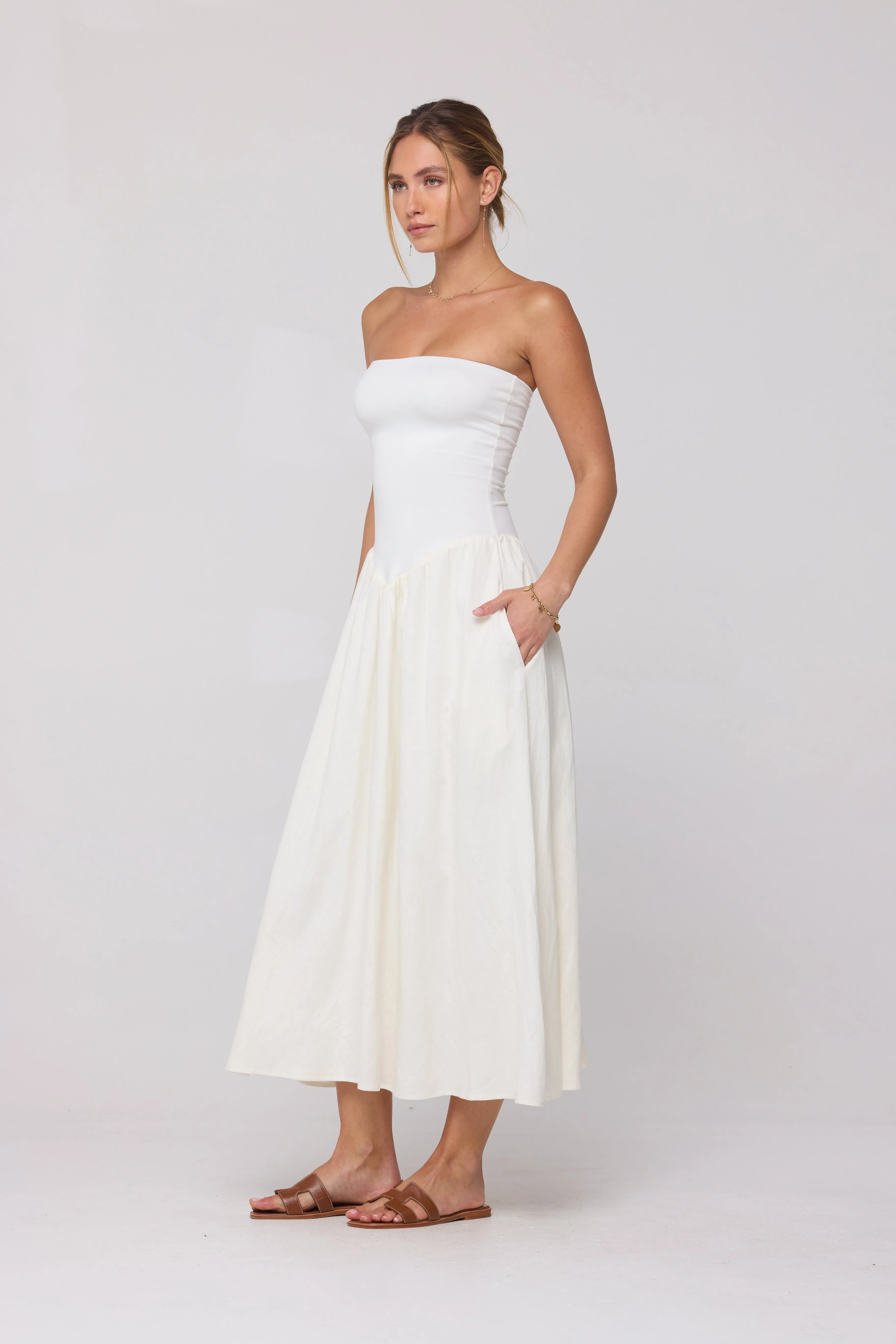 Mackenzie Dress in White Linen sold by RESA product image thumbnail 4