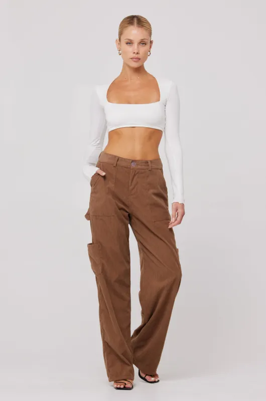 Elsa Cargo Pant in Espresso sold by RESA