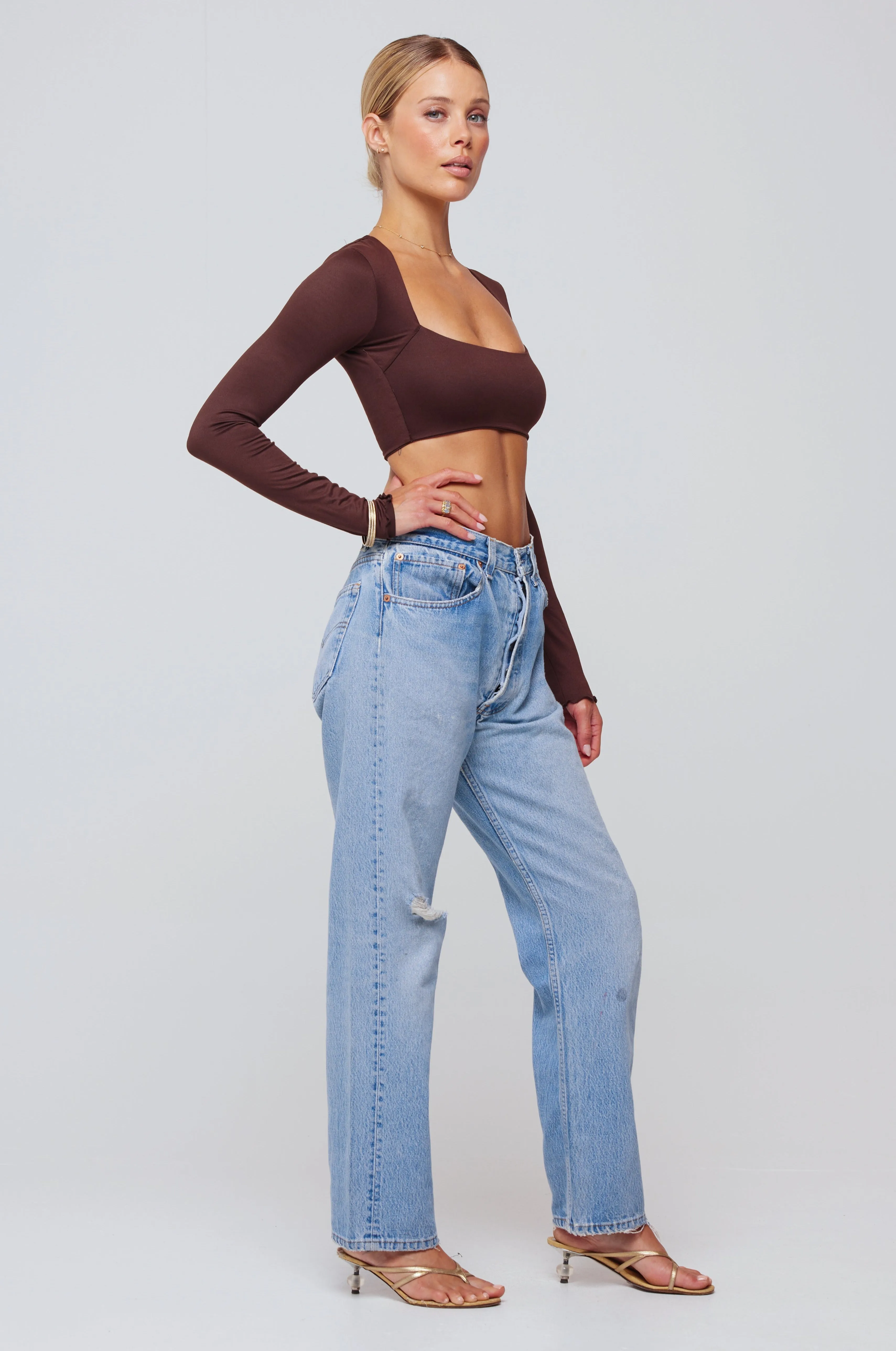 Emily Top in Chocolate sold by RESA product image thumbnail 2