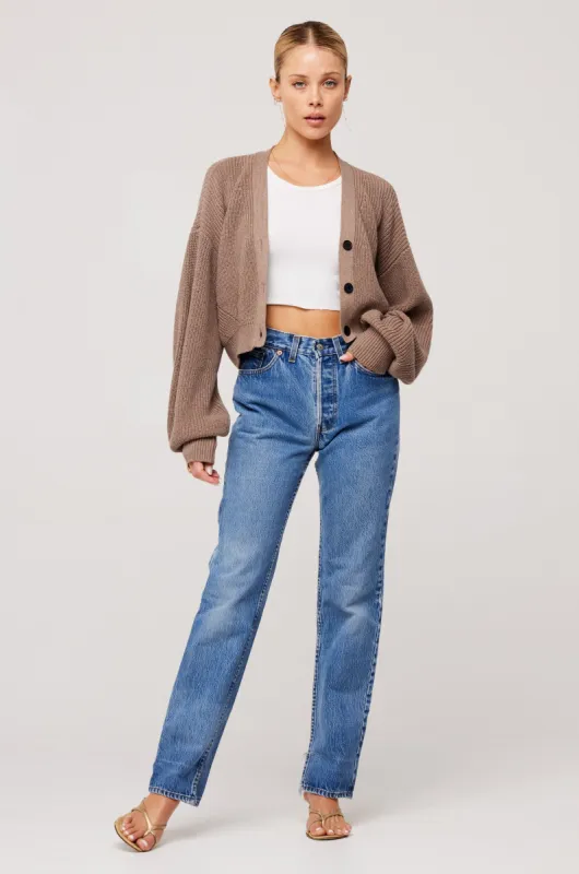 Annette Cardigan in Chai sold by RESA