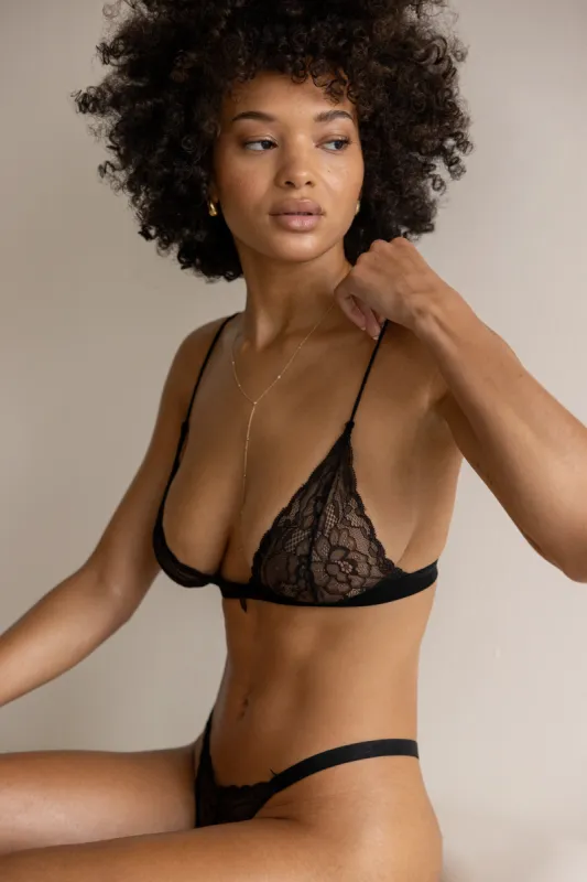 Candace Bralette in Black sold by RESA