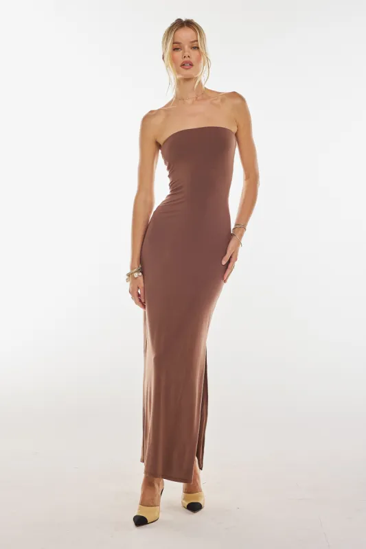 Demi Dress in Toffee Knit sold by RESA