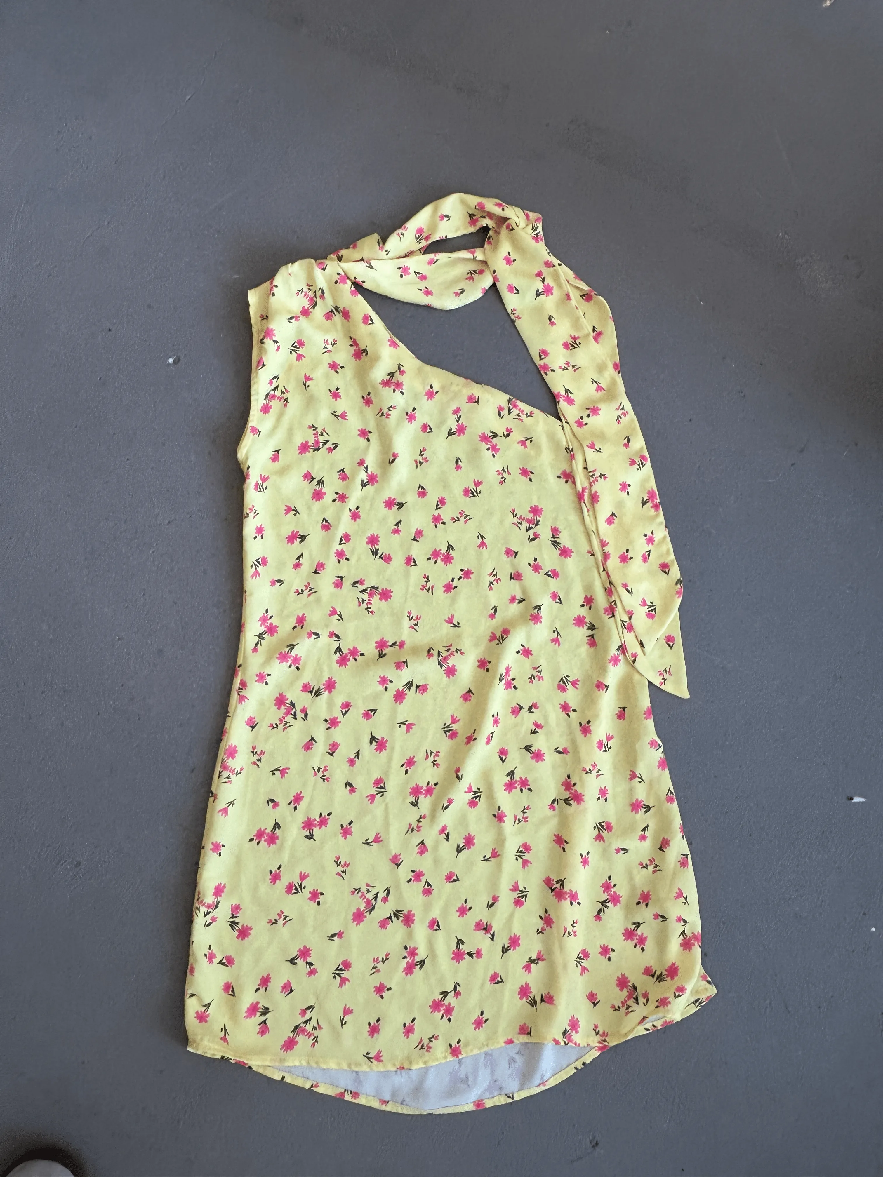 ONE SHOULDER DRESS IN YELLOW FLORAL - SAMPLE SALE sold by RESA