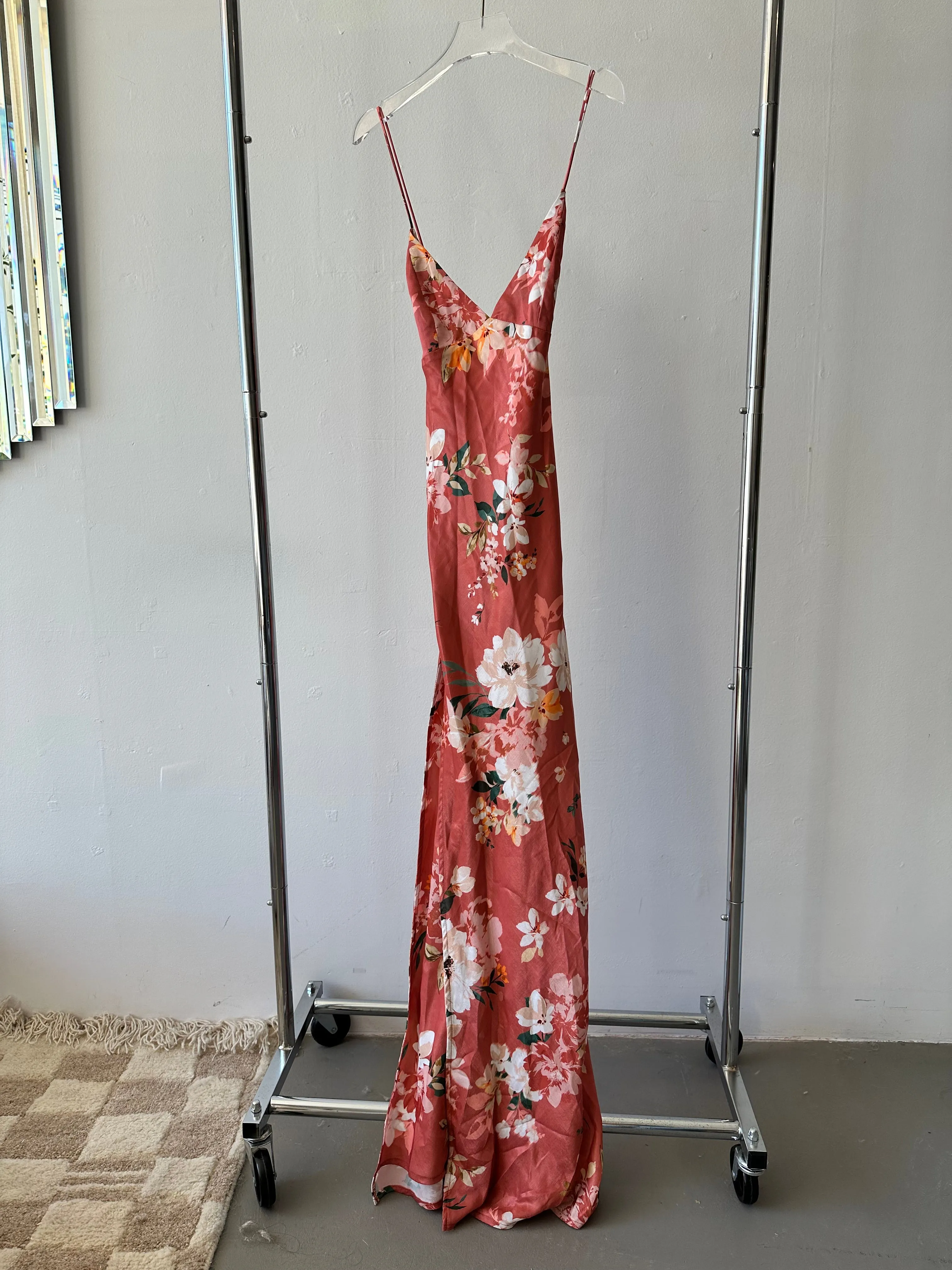 CAMILLE SLIP DRESS IN TERRACOTTA FLORAL - SAMPLE SALE sold by RESA