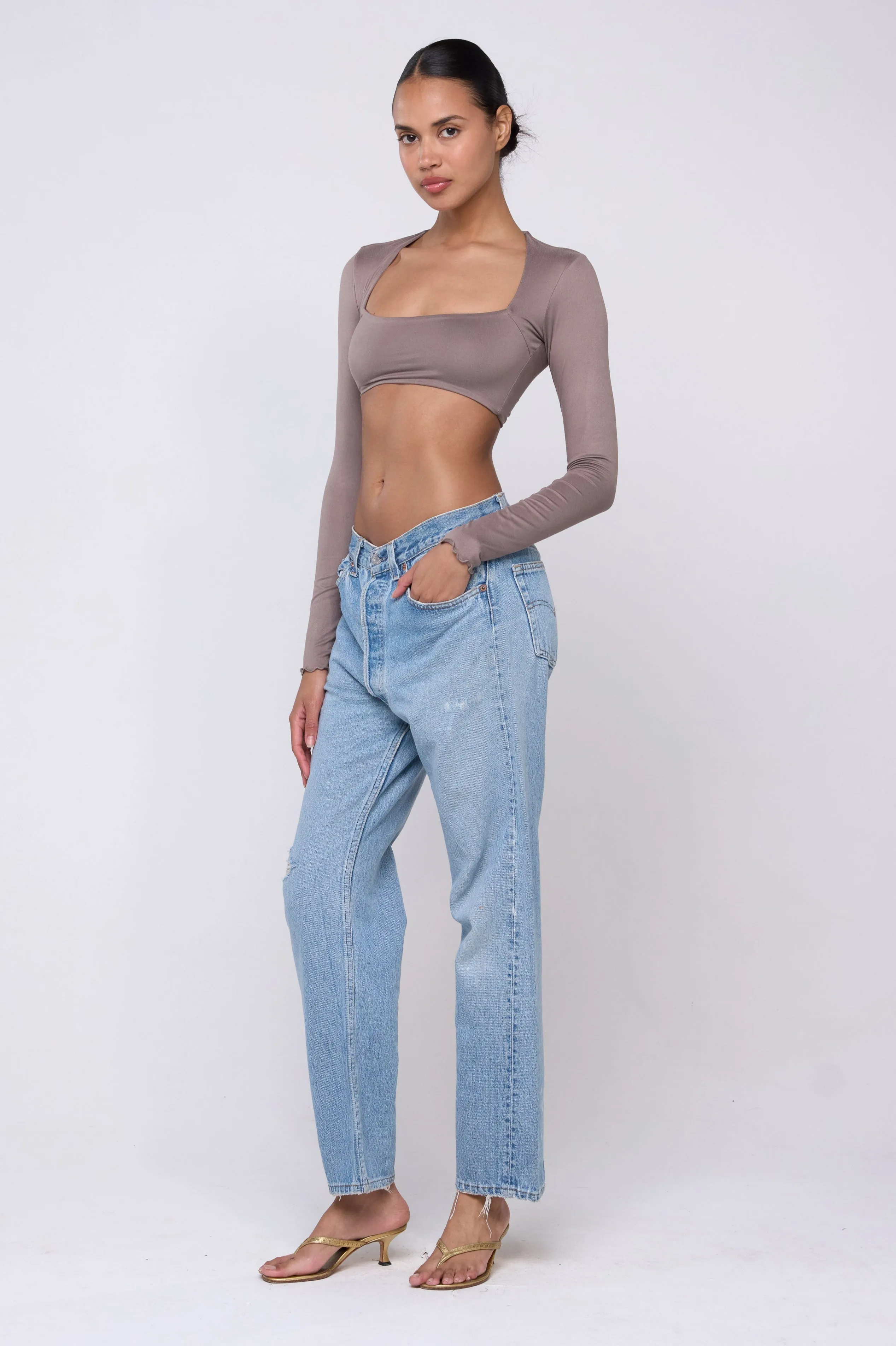 Emily Knit Top Taupe sold by RESA product image thumbnail 2