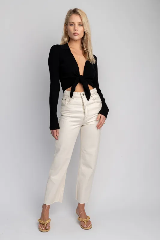 Kylie Ribbed Sweater in Black- Archive sold by RESA