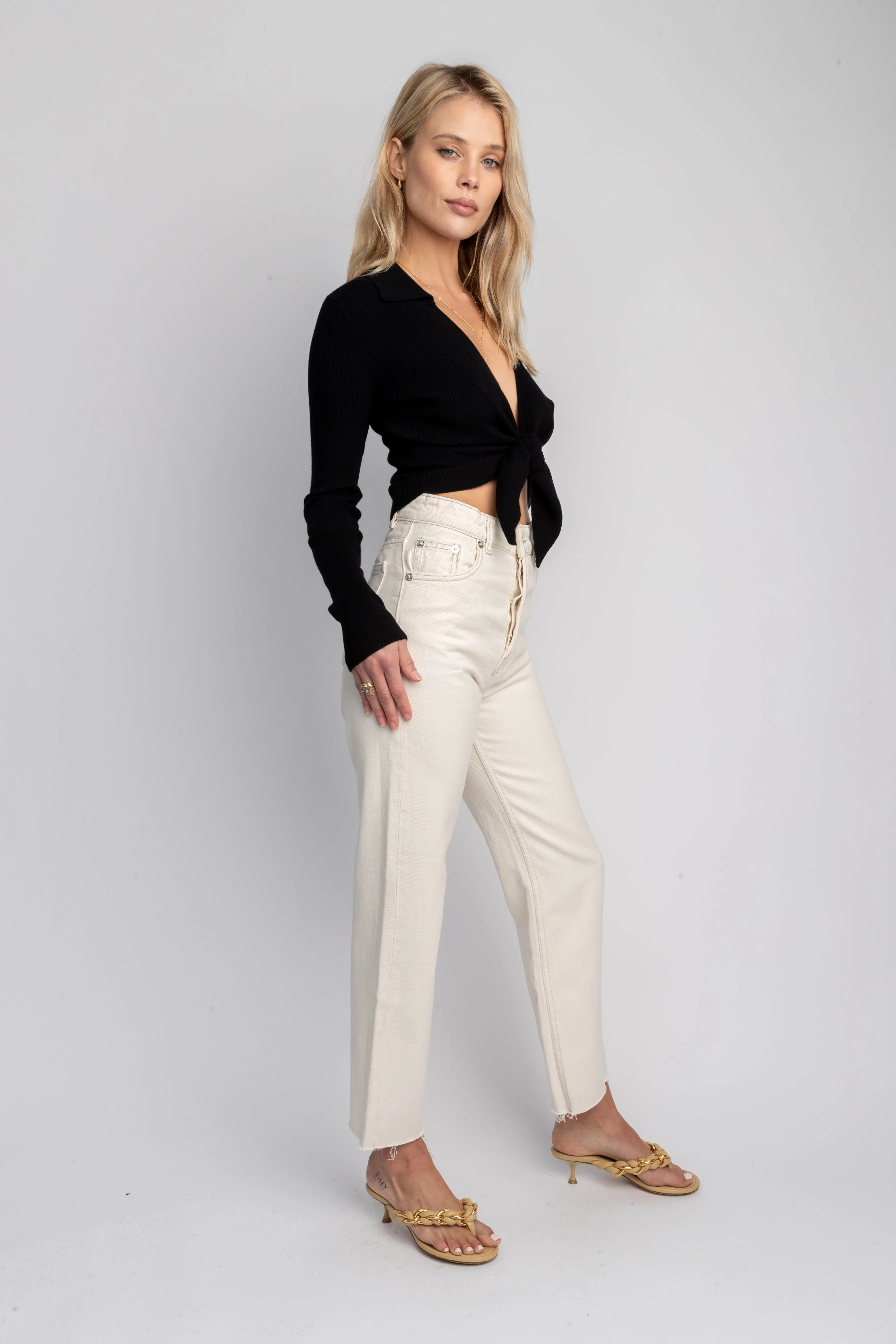 Kylie Ribbed Sweater in Black- Archive sold by RESA product image thumbnail 2