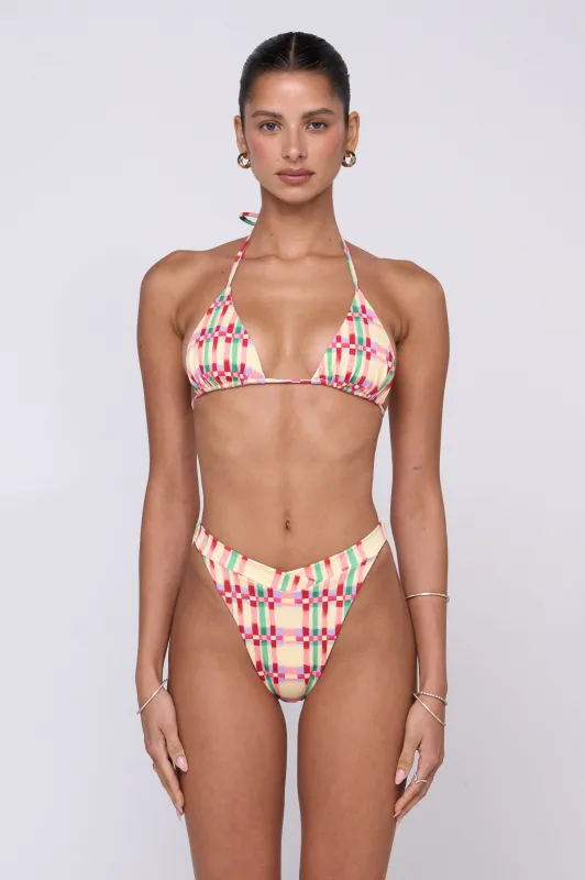 Betsy Bikini Bottom in Plaid sold by RESA
