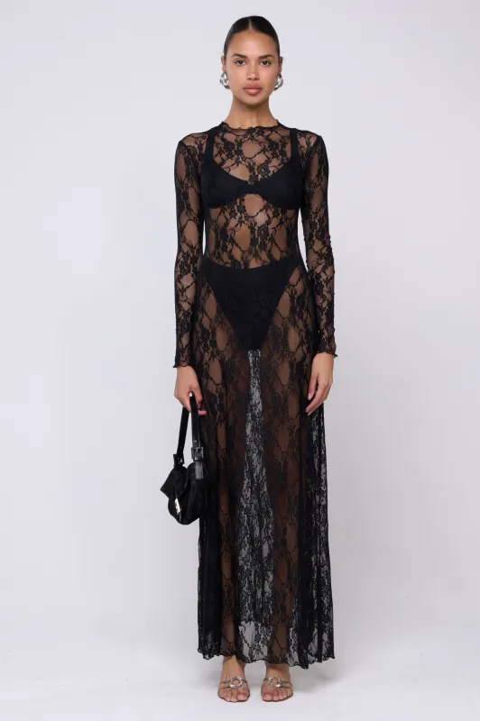 Lyon Lace Dress in Black Lace made by RESA