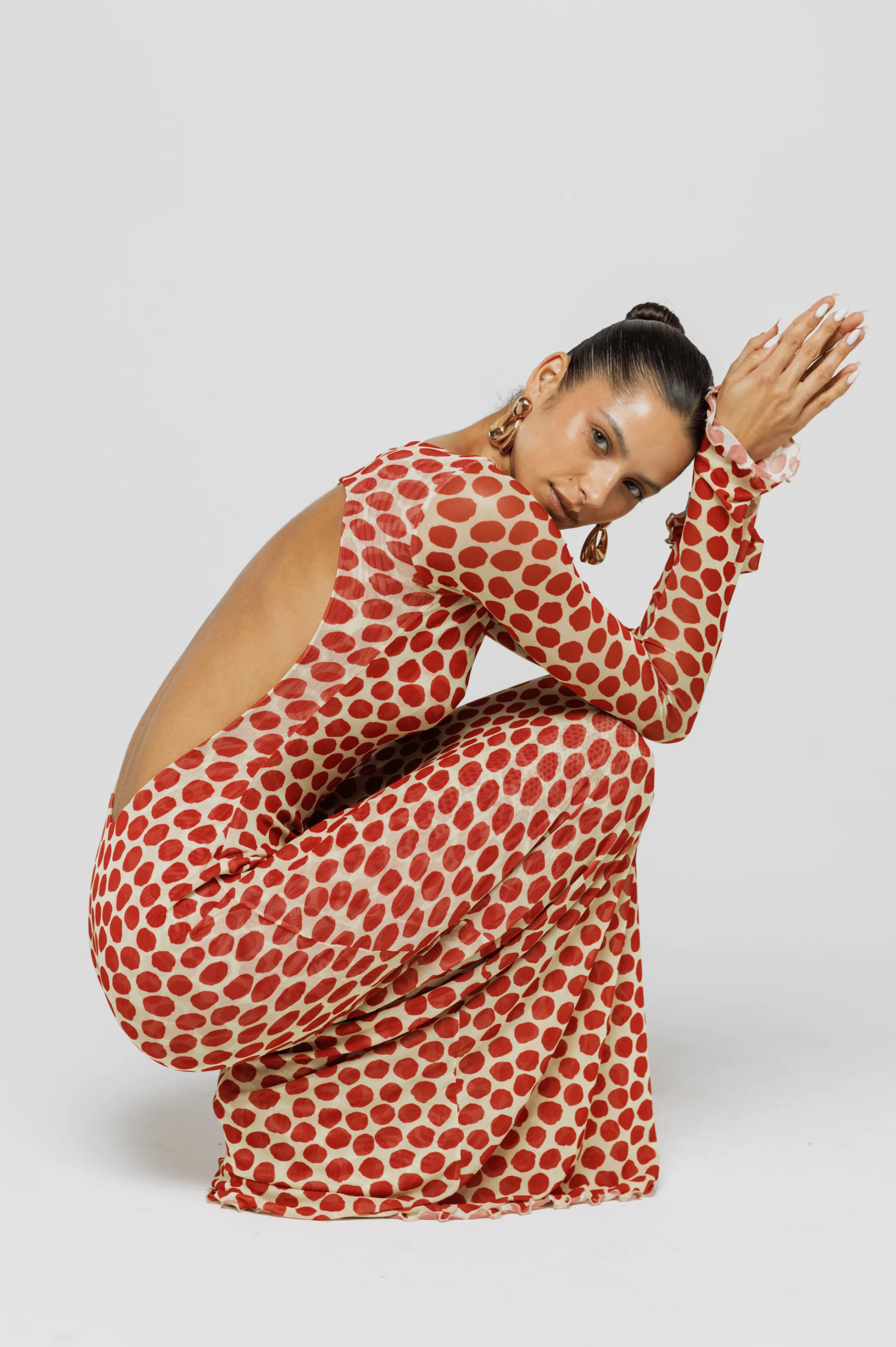 Sylvia Dress in Campari sold by RESA product image thumbnail 4