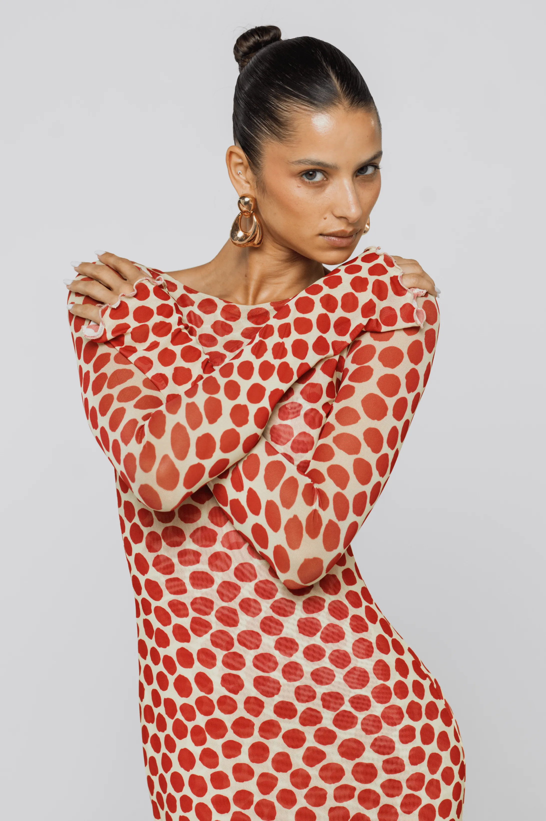 Sylvia Dress in Campari sold by RESA