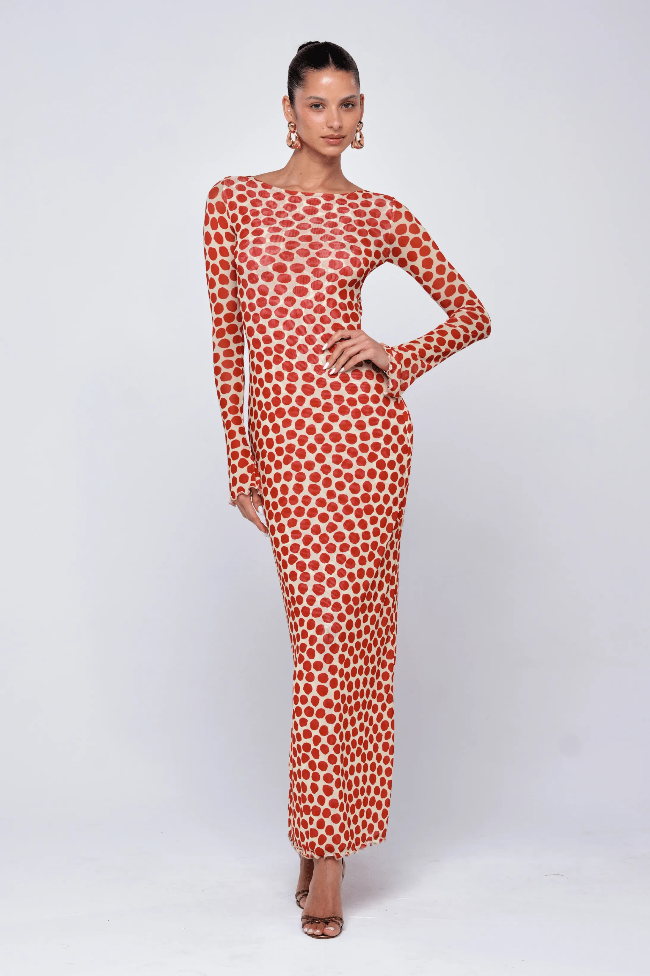 Sylvia Dress in Campari sold by RESA product image thumbnail 3