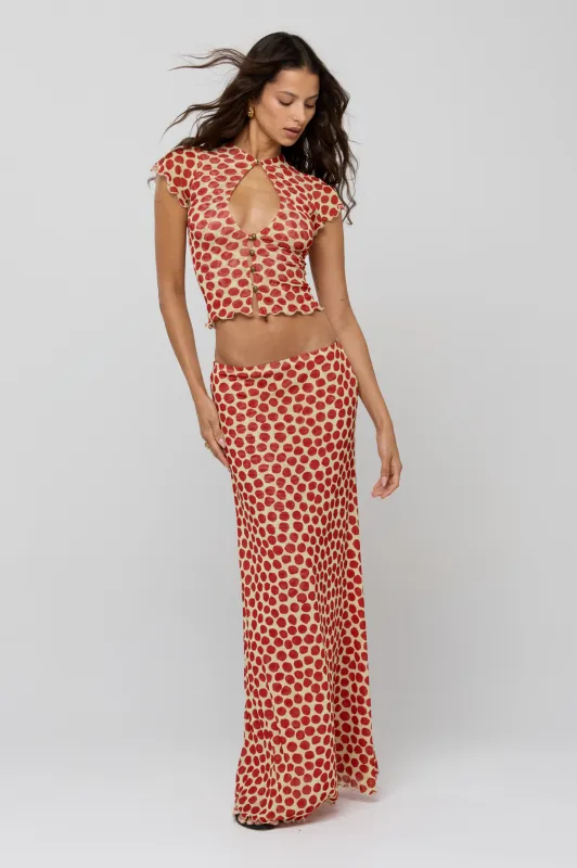 Sarah Skirt in Campari sold by RESA