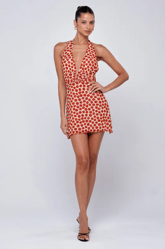 Clint Dress in Campari sold by RESA