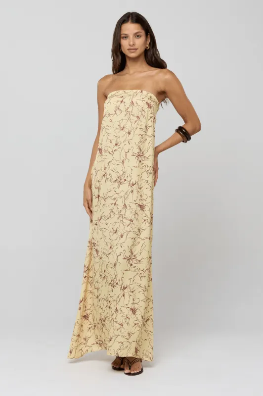 Ophelia Maxi Dress in Butterscotch sold by RESA