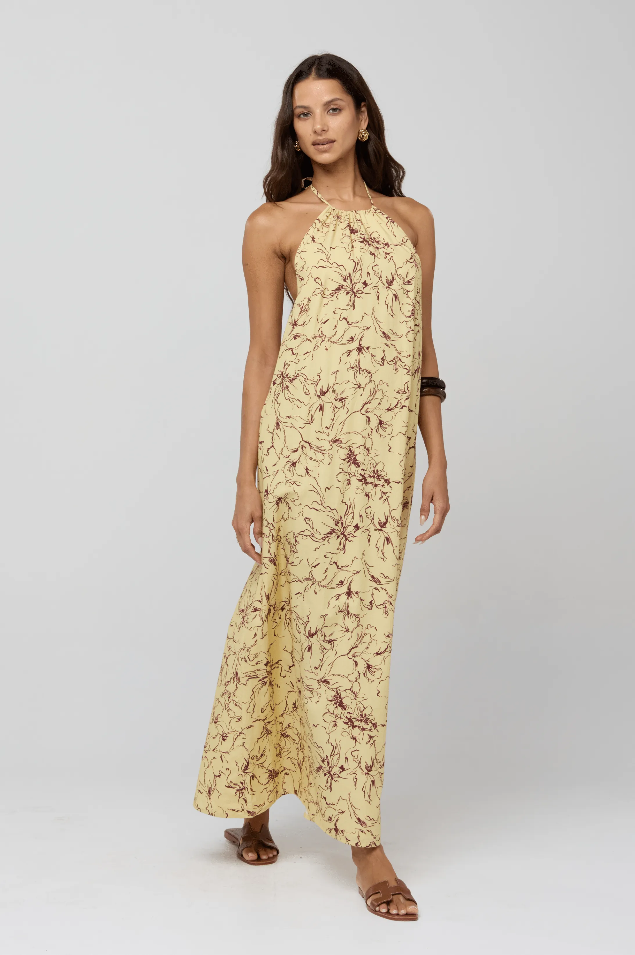 Iris Halter Dress in Butterscotch sold by RESA product image thumbnail 4