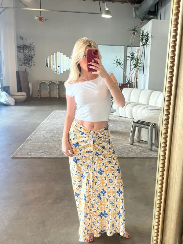 ZIGGY SKIRT IN BLUE AND YELLOW GILDING - SAMPLE SALE sold by RESA