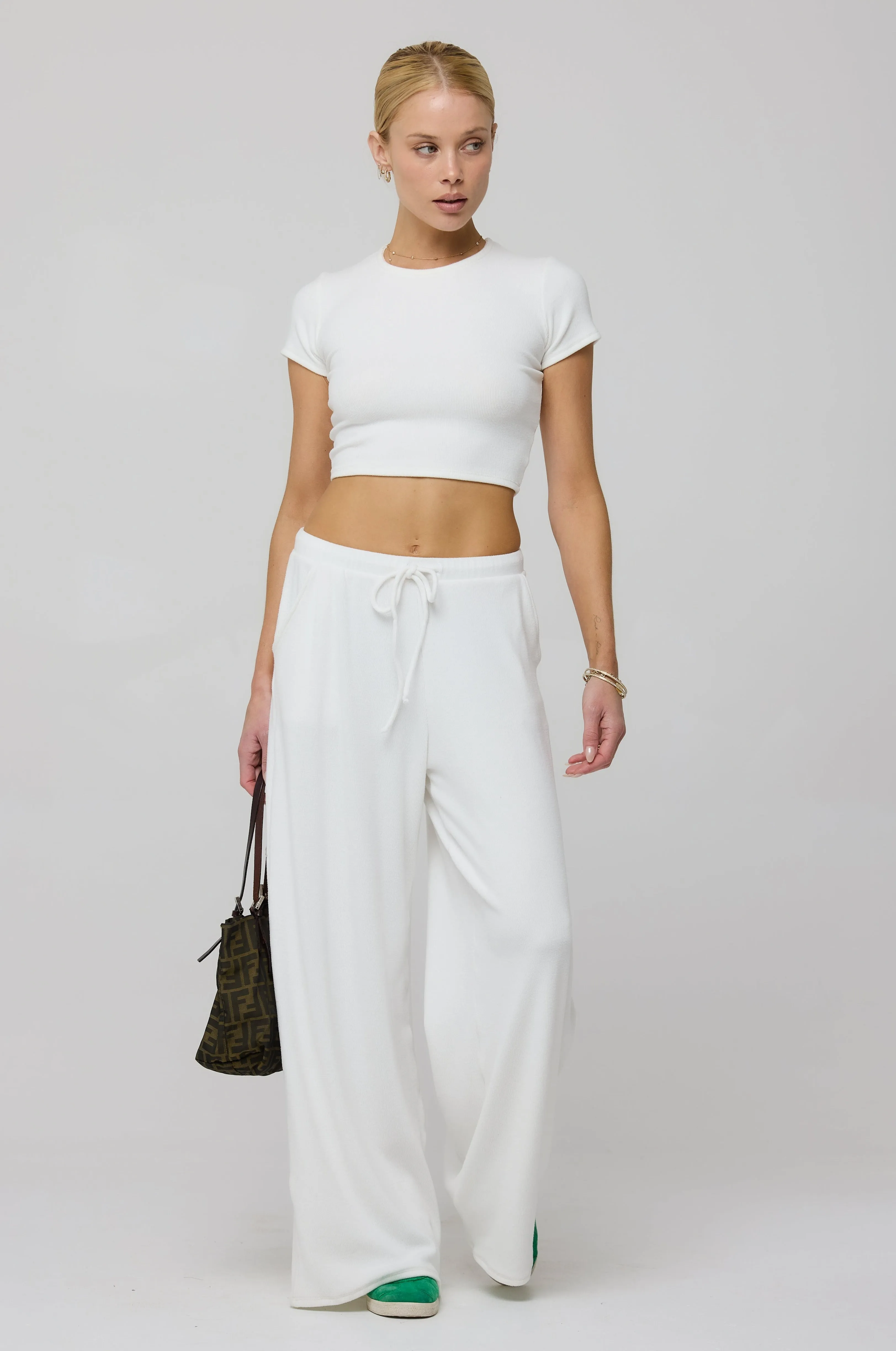 Chase Rib Pant in White sold by RESA product image thumbnail 5