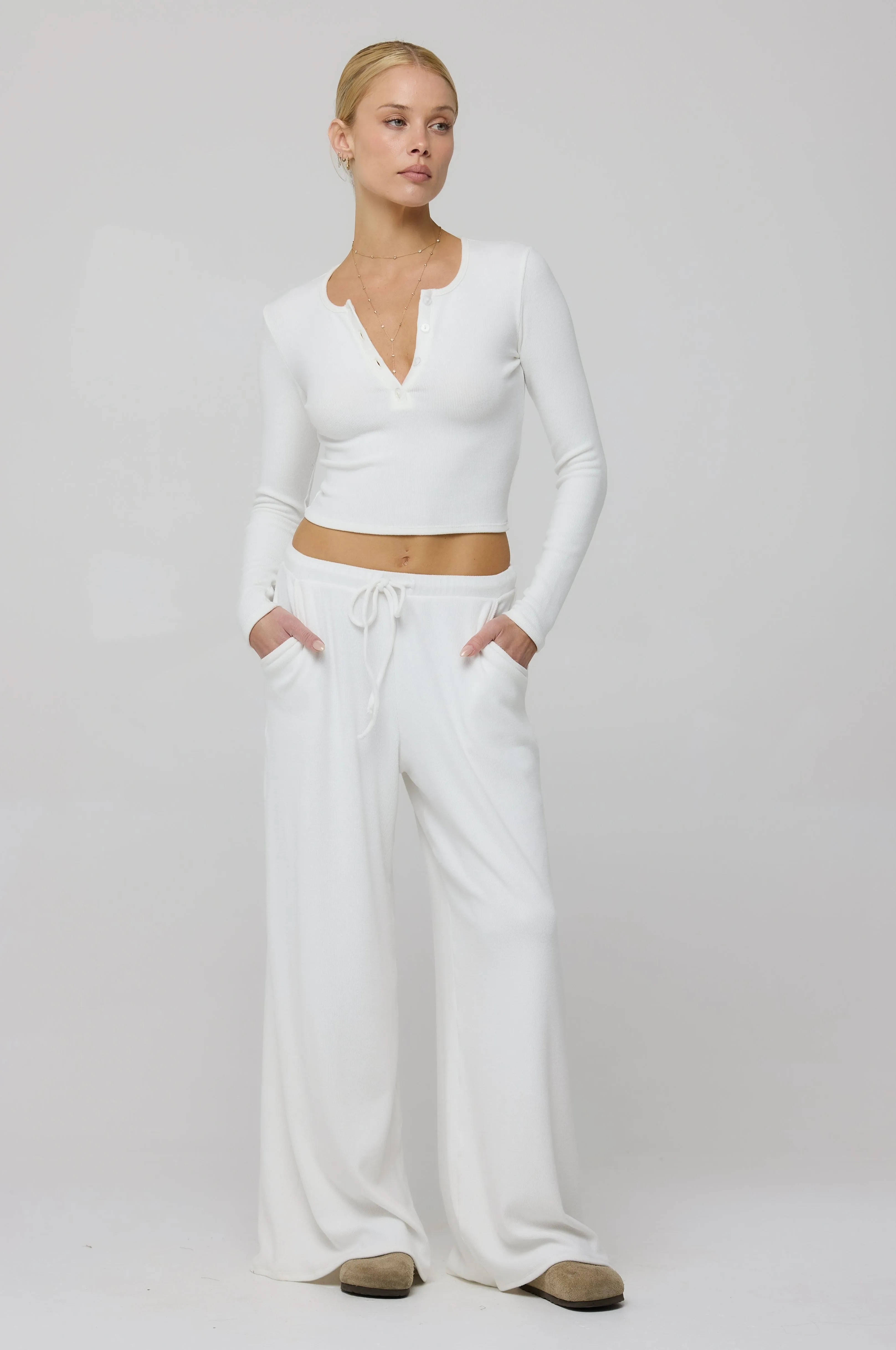 Chase Rib Pant in White sold by RESA product image thumbnail 3