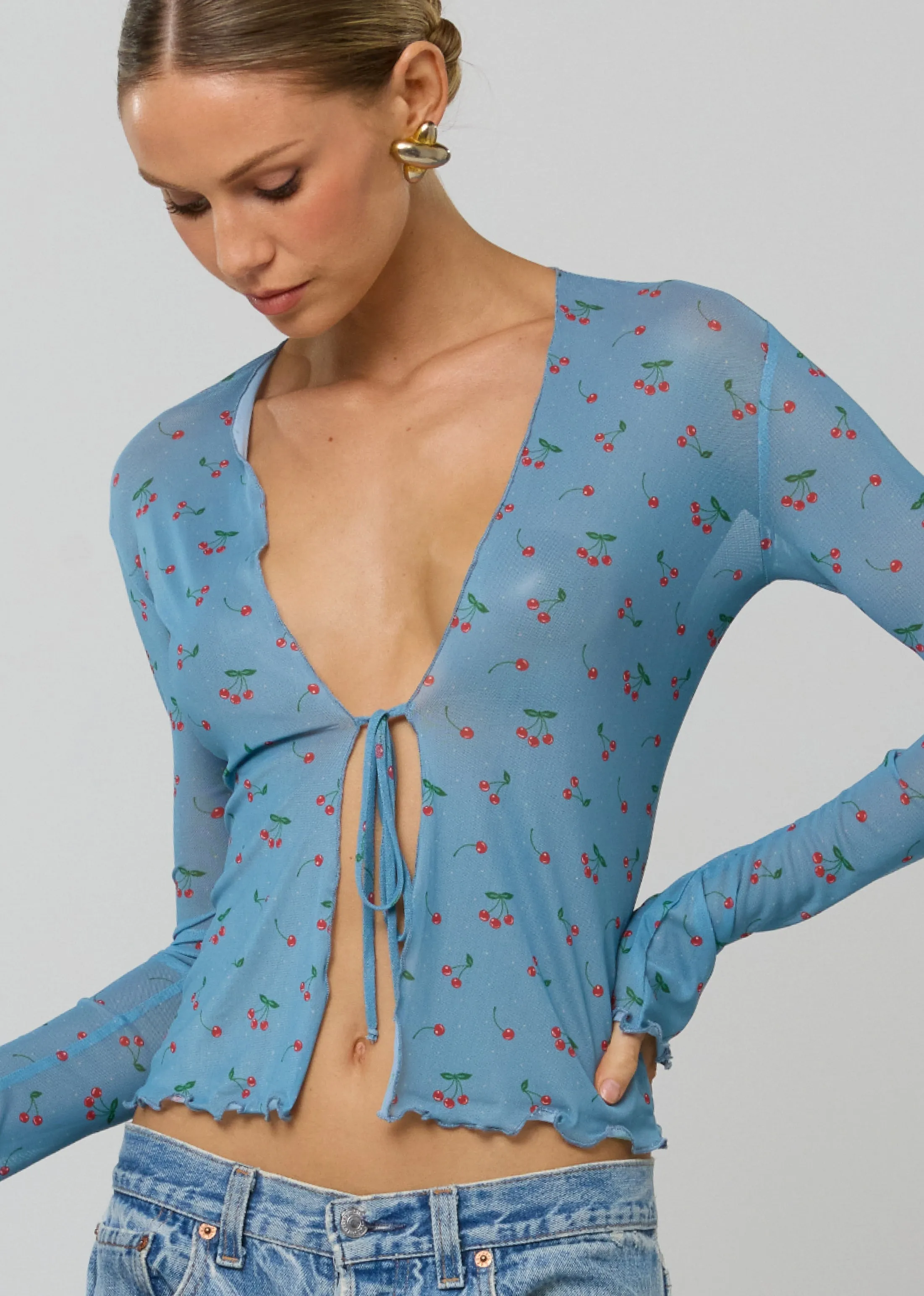 Aliyah Mesh Top in Fizz sold by RESA product image thumbnail 5