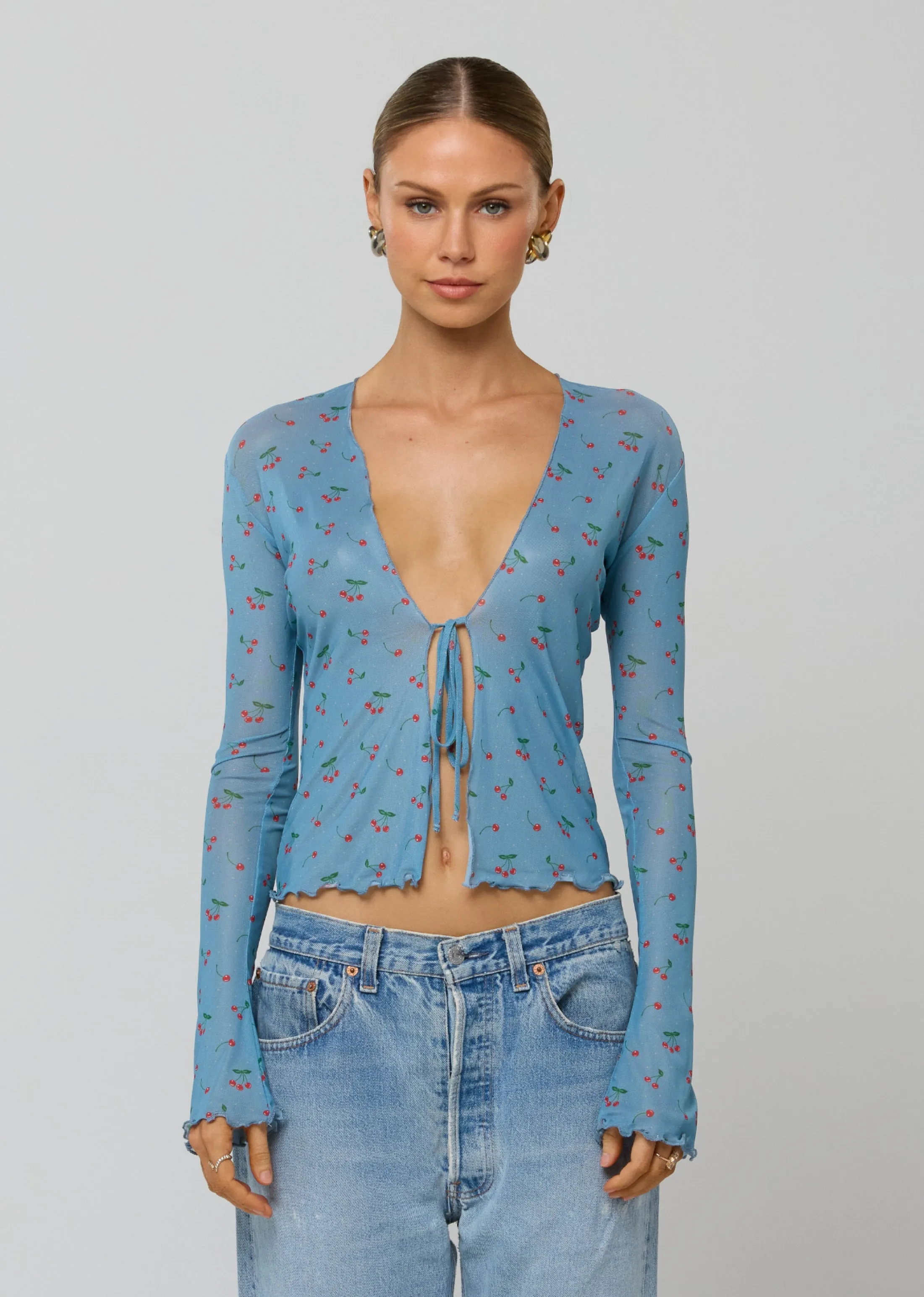 Aliyah Mesh Top in Fizz sold by RESA