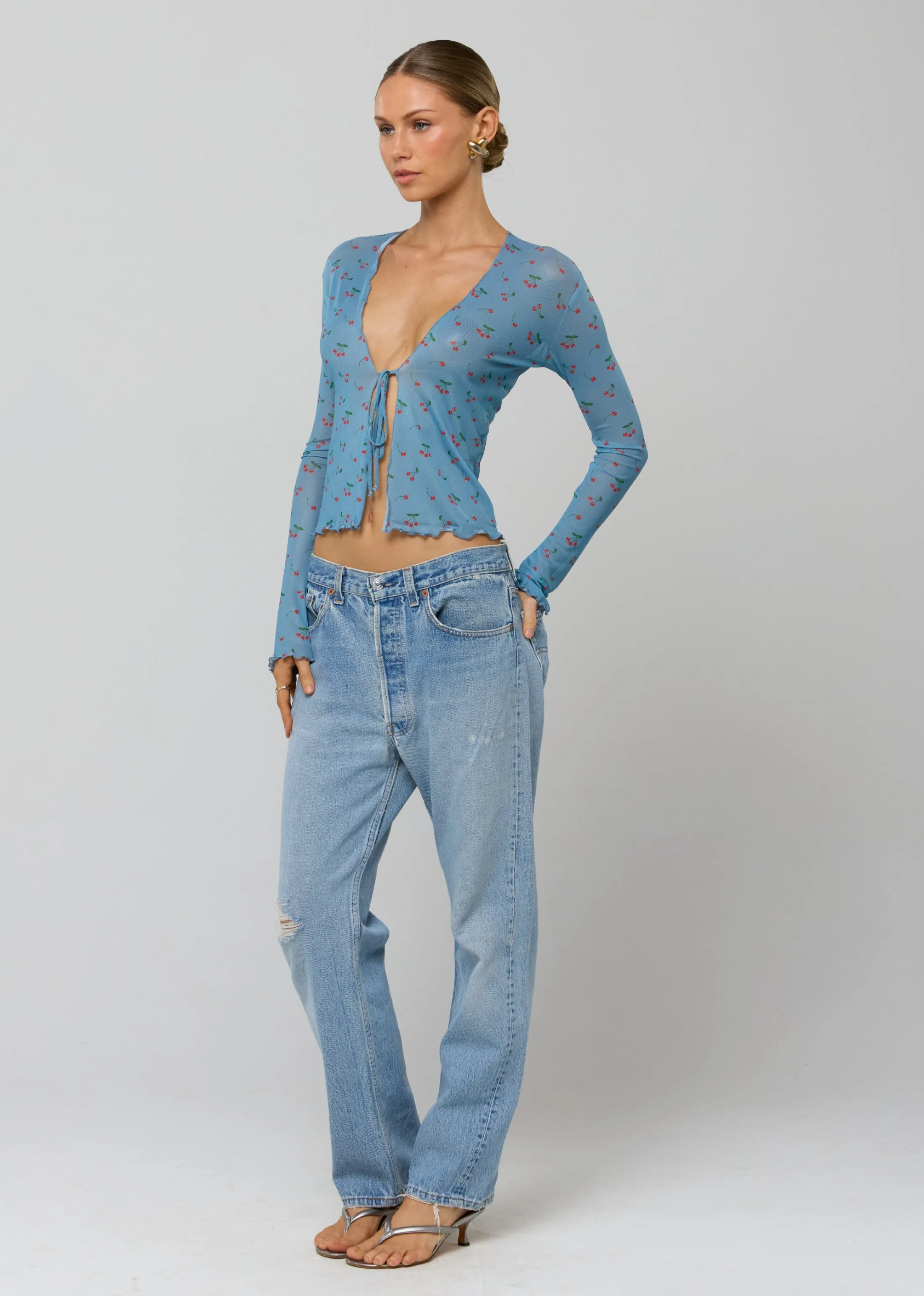 Aliyah Mesh Top in Fizz sold by RESA product image thumbnail 3