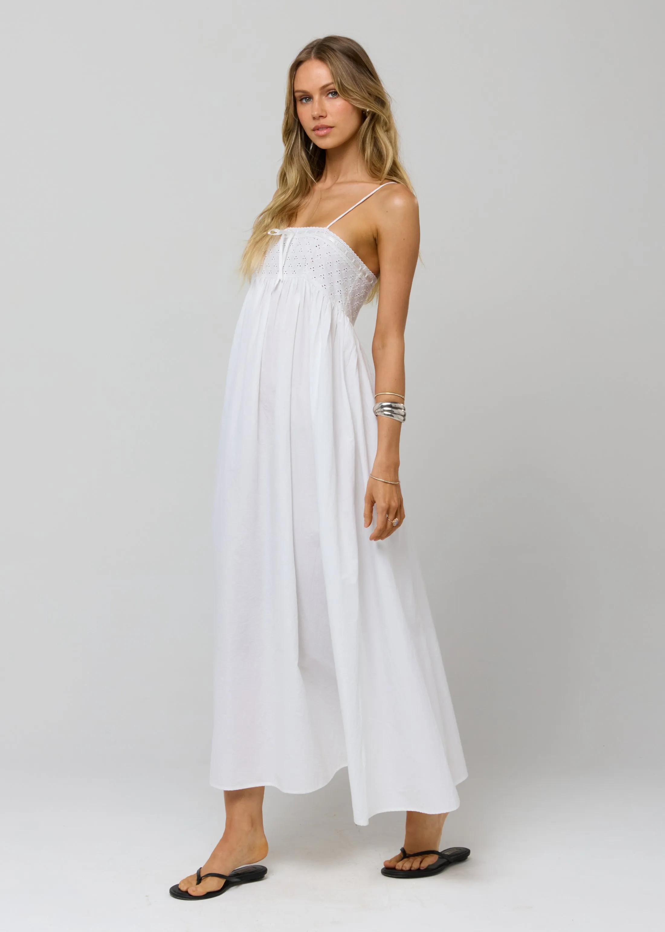 Kira Dress in White Eyelet sold by RESA product image thumbnail 4