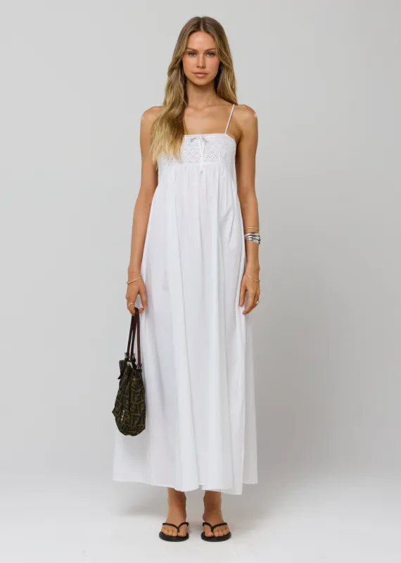 Kira Dress in White Eyelet sold by RESA